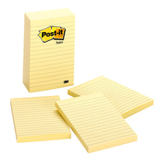 NOTE POST-IT S 4X6 CANARY YELLOW LINED-100 SHTS/PAD-5 PADS/PK