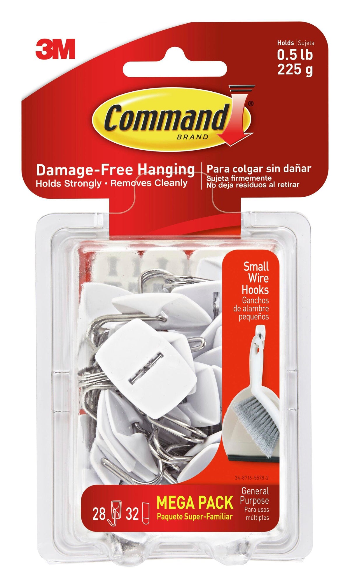 COMMAND WIRE HOOKS AND ADHV STRIPS 28 HOOKS 32 STRIPS