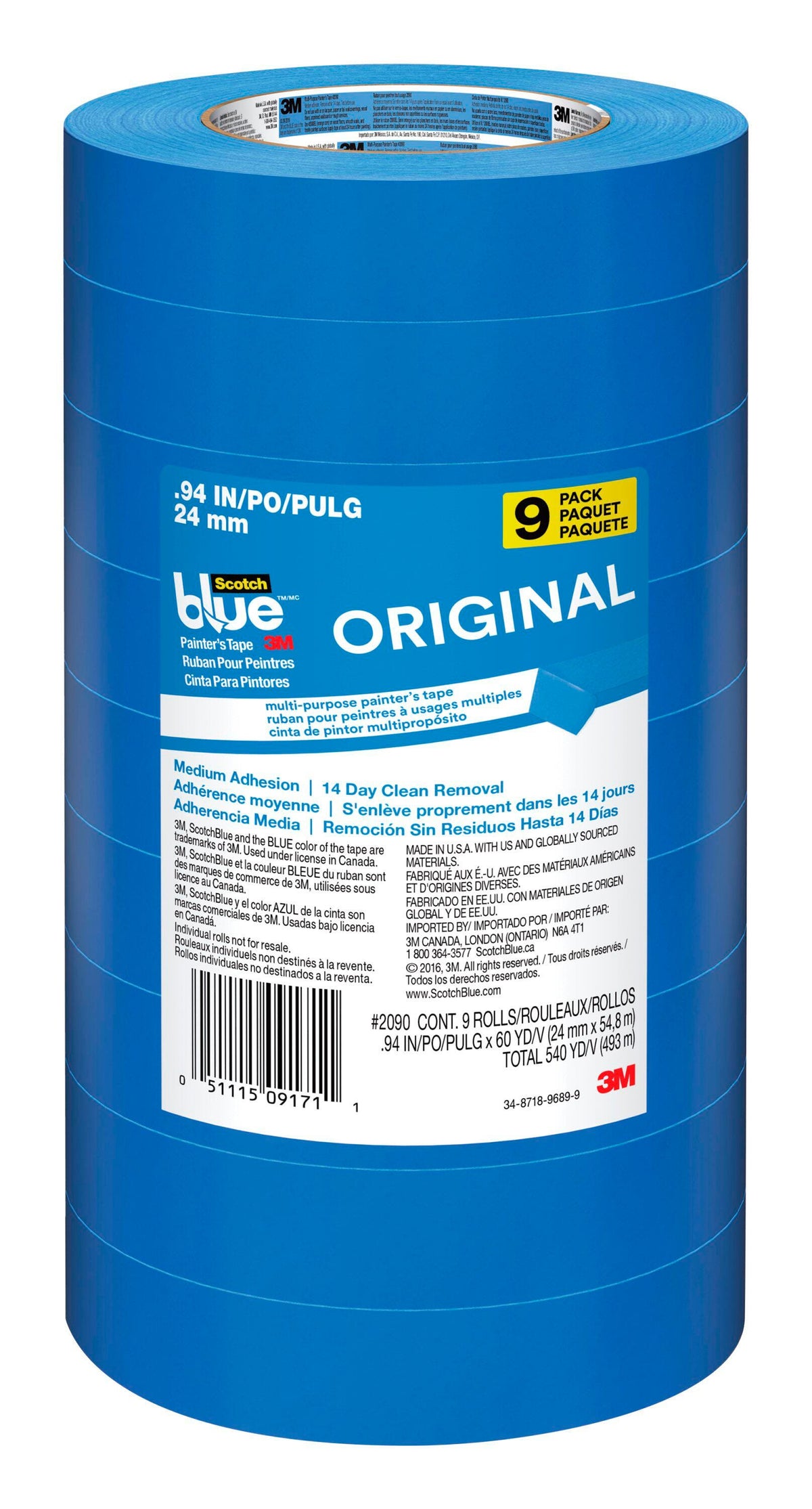 TAPE SCOTCHBLUE PAINTERS 0.94 IN X 60 YD PACK OF 9