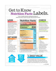 UNDERSTANDING NUTRITION FACTS LABELS POSTER 18 X 24 IN