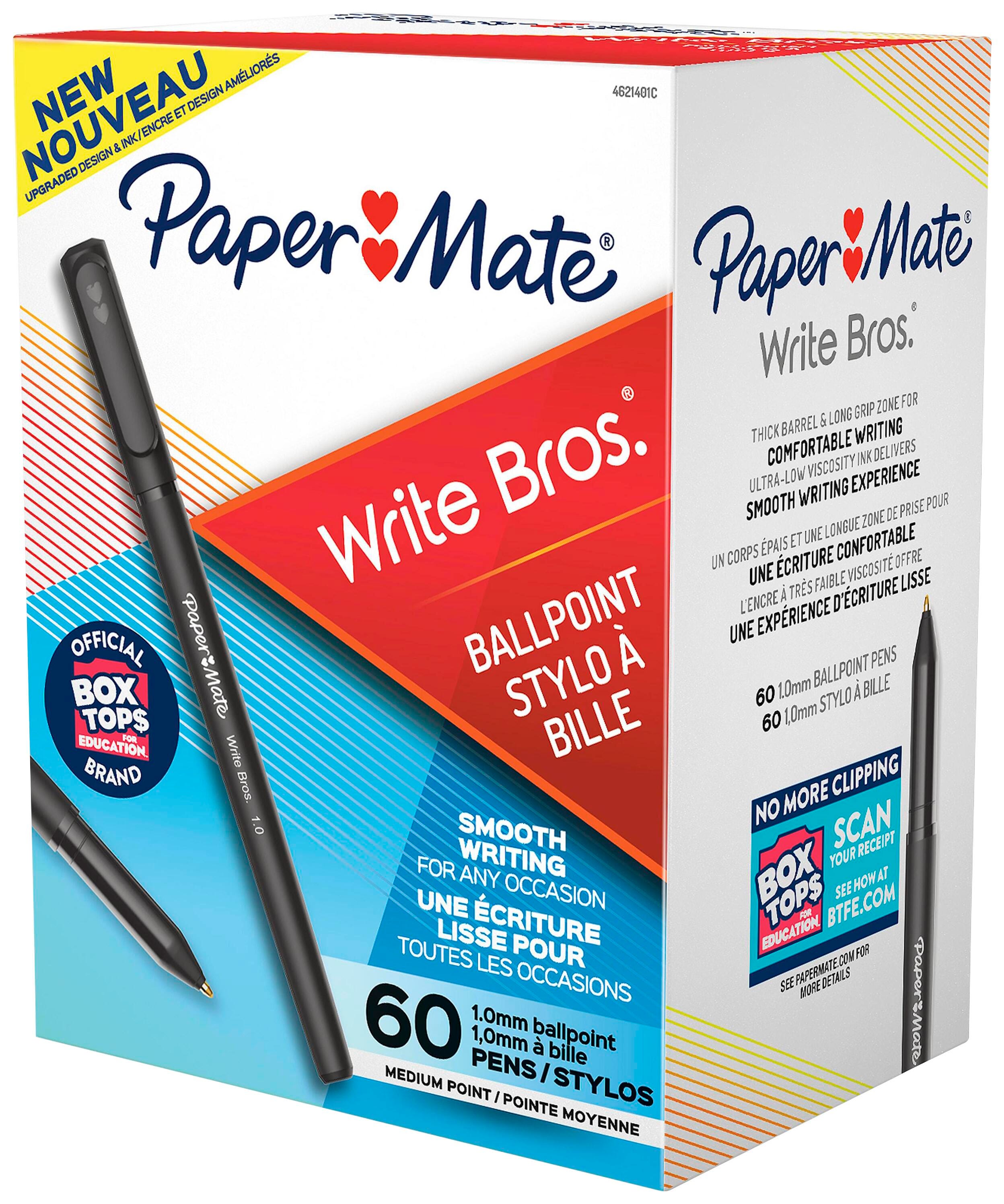 PEN BALLPOINT WRITE BROS. STICK MEDIUM BLACK PACK OF 60