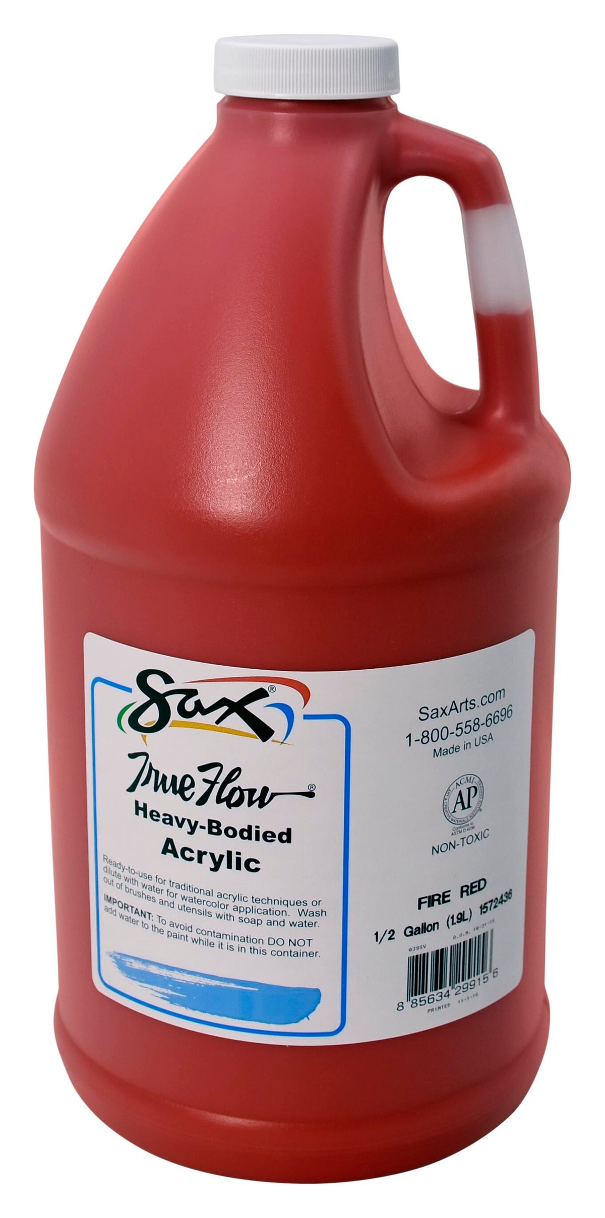 PAINT ACRYLIC HB SAX FIRE RED HALF GALLON
