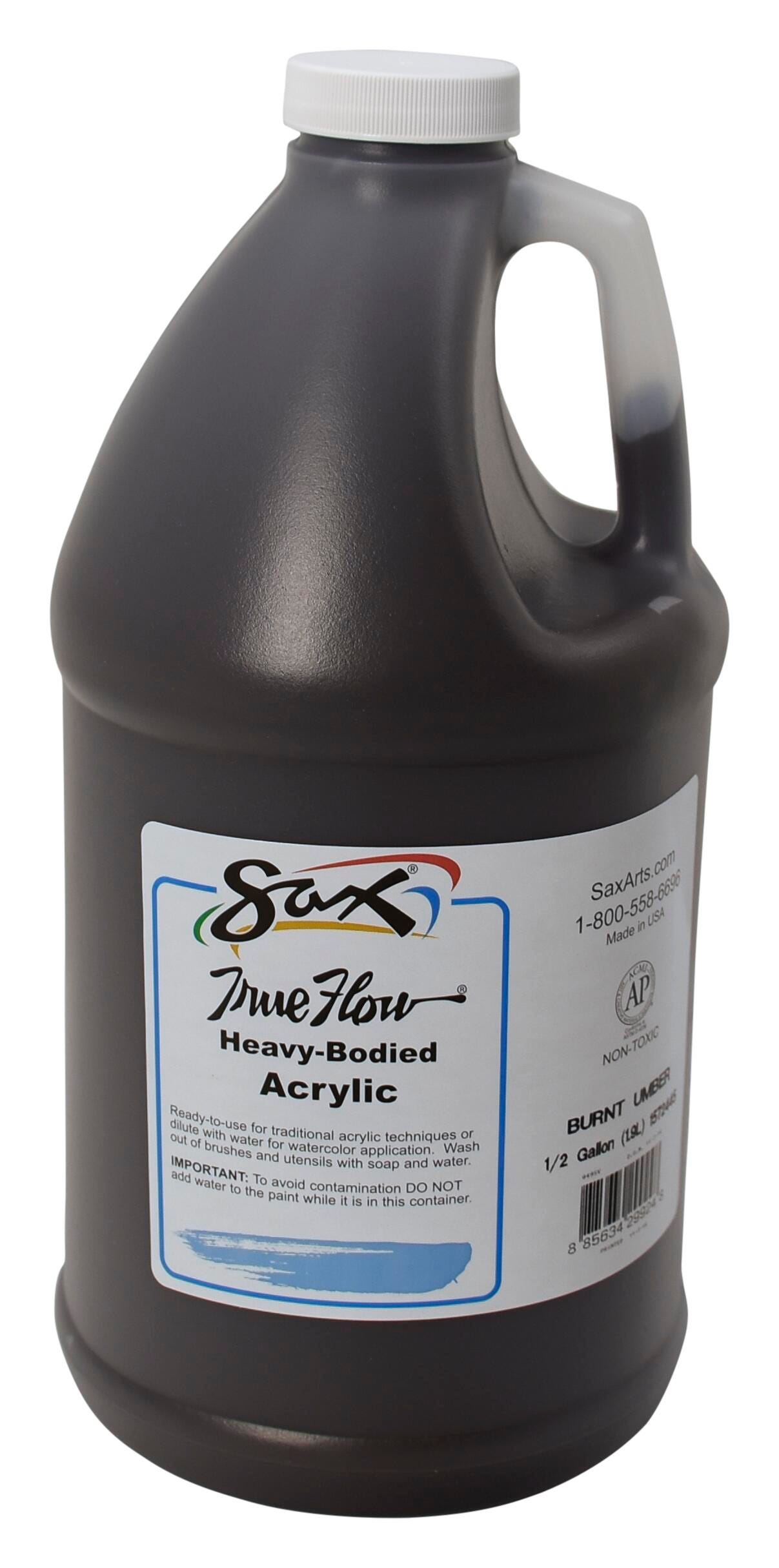 PAINT ACRYLIC HB SAX BURNT UMBER HALF GALLON
