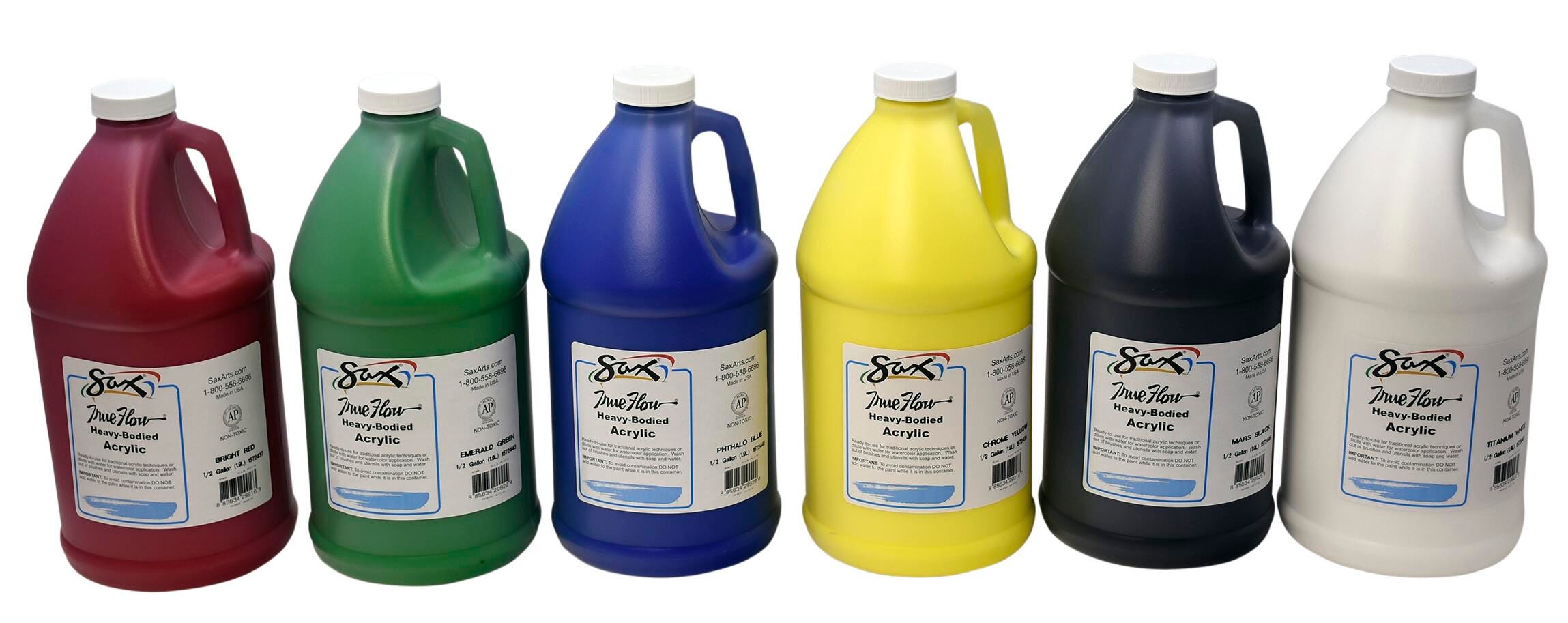 PAINT ACRYLIC HB SAX HALF GALLON ASST COLORS SET OF 6