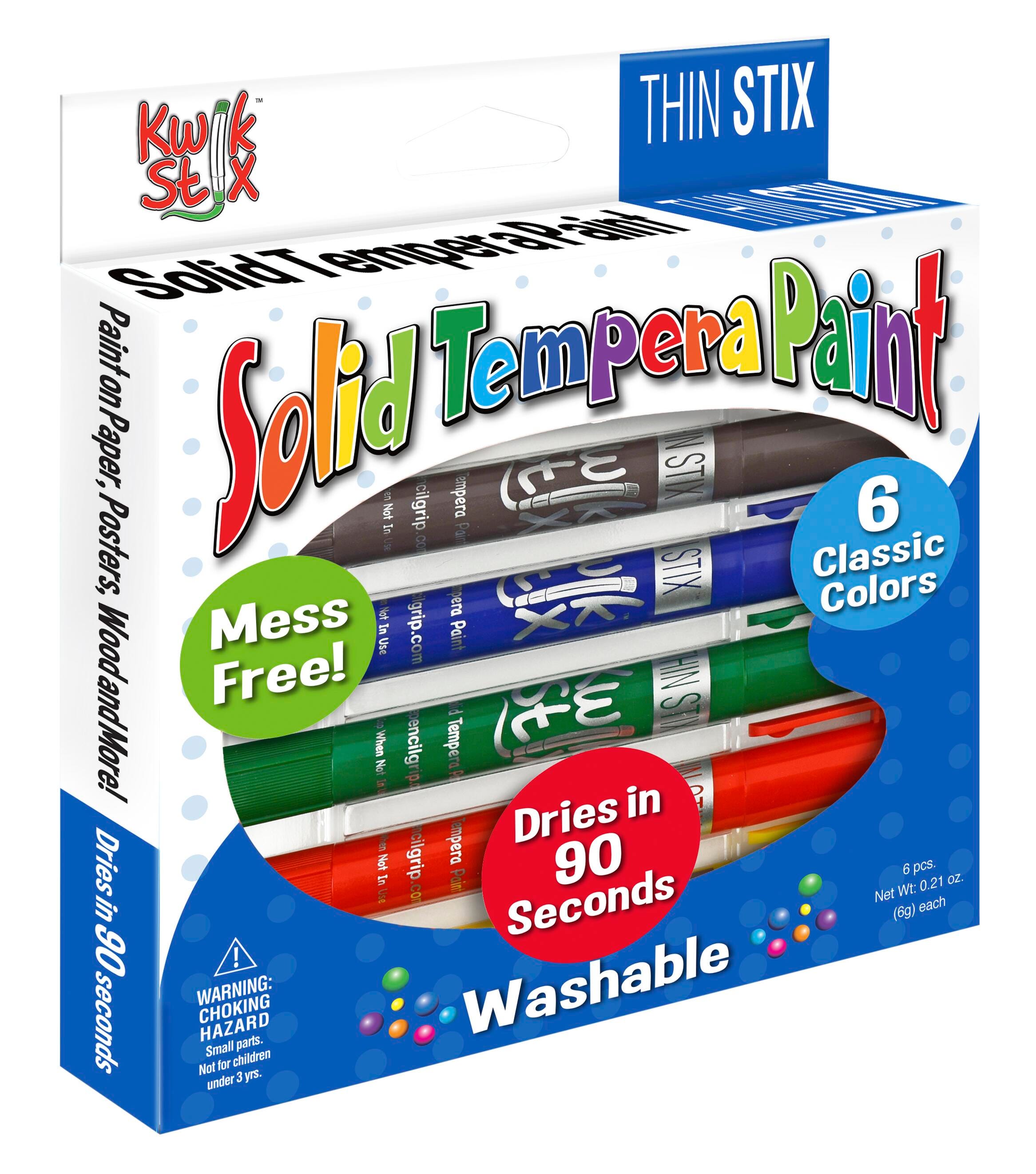 PAINT TEMPERA SOLID THIN KWIK STIX PRIMARY SET OF 6