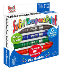 PAINT TEMPERA SOLID THIN KWIK STIX PRIMARY SET OF 6