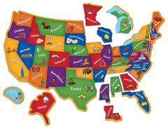 MAGNETIC US MAP PUZZLE - SET OF 44