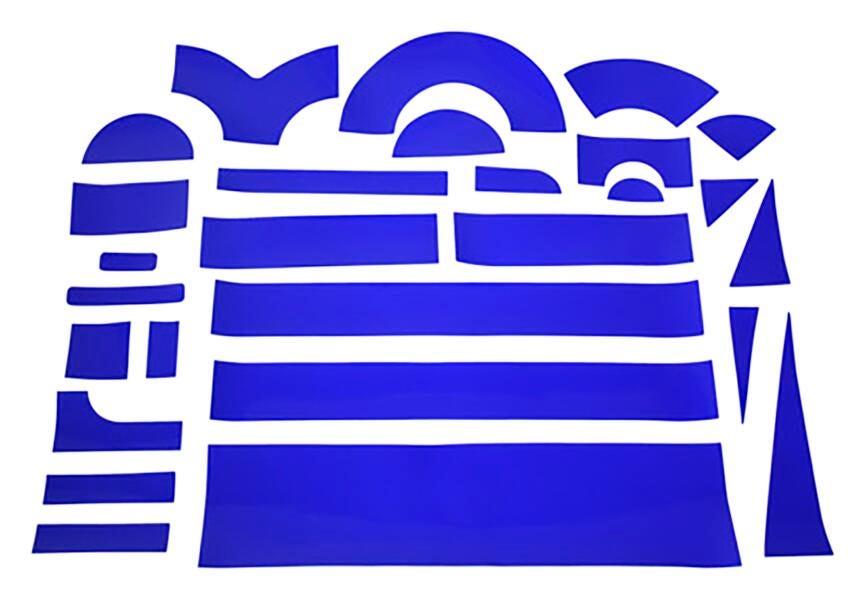 ADHESIVE BLOCK PATTERNS FOR BLOCK STORAGE KIT - BLUE -SET OF 25