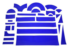 ADHESIVE BLOCK PATTERNS FOR BLOCK STORAGE KIT - BLUE -SET OF 25