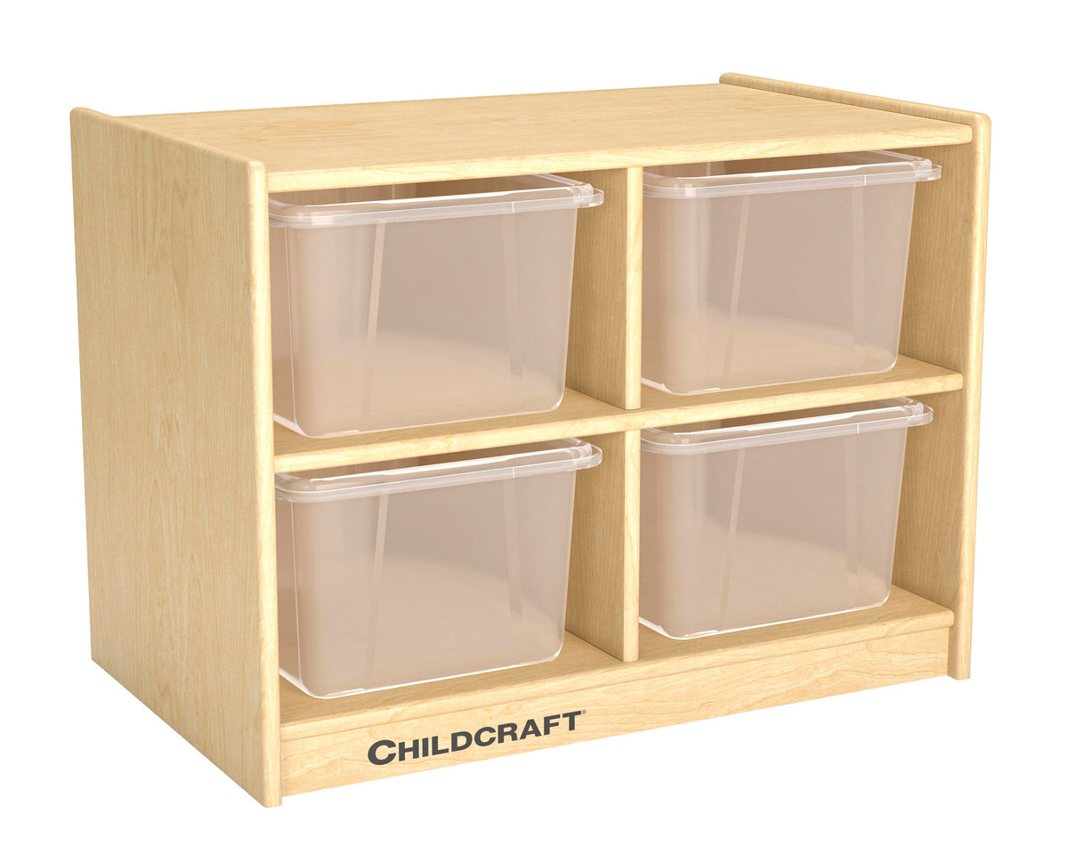 KIT CUBBY 4 COMPARTMENT CUBBY WITH TRANSLUCENT TRAYS AND LIDS