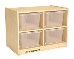 KIT CUBBY 4 COMPARTMENT CUBBY WITH TRANSLUCENT TRAYS AND LIDS