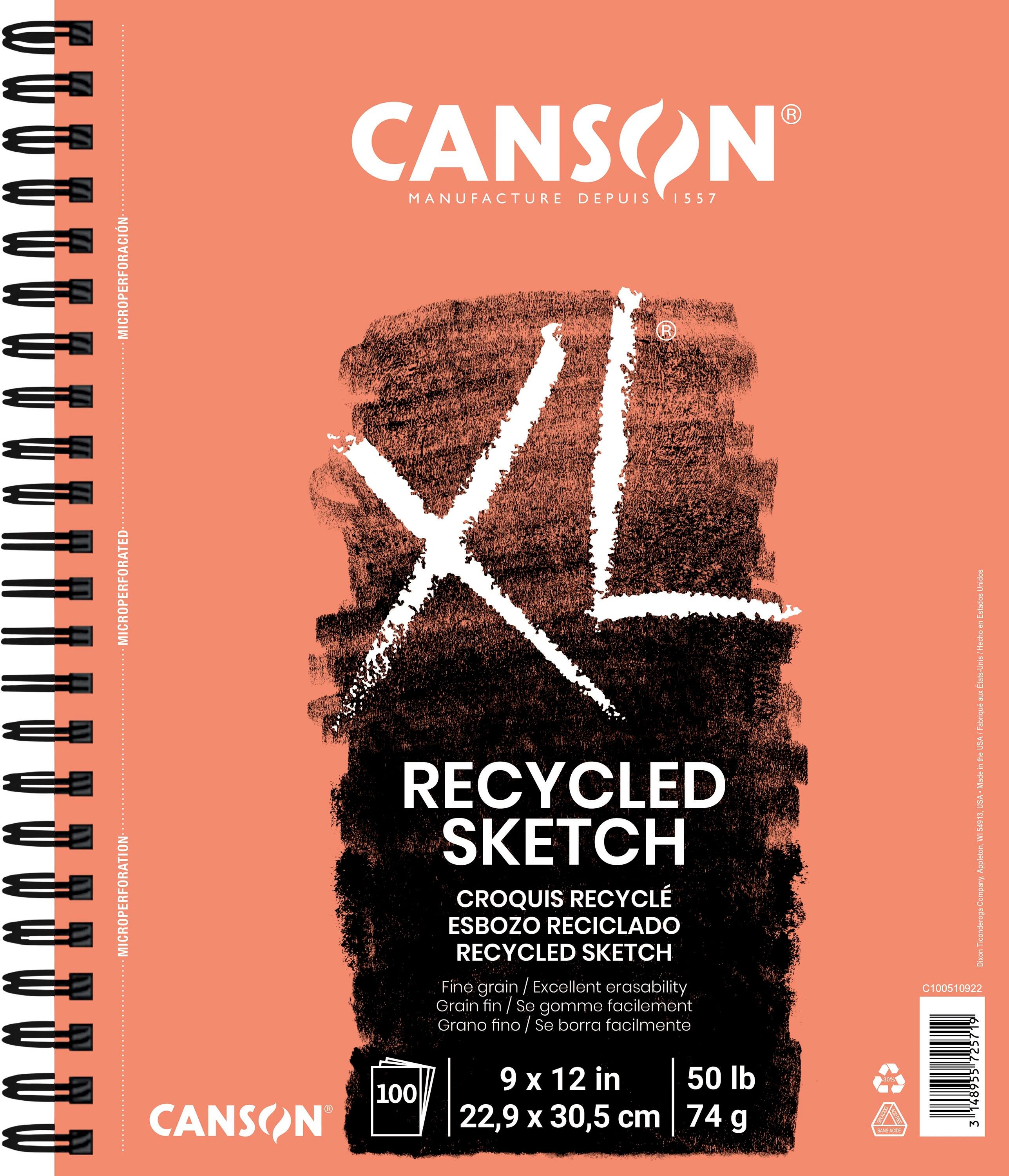 PAD SKETCH RECYCLED XL CANSON SKETCH 9X12 IN 50 LB 100 SHTS