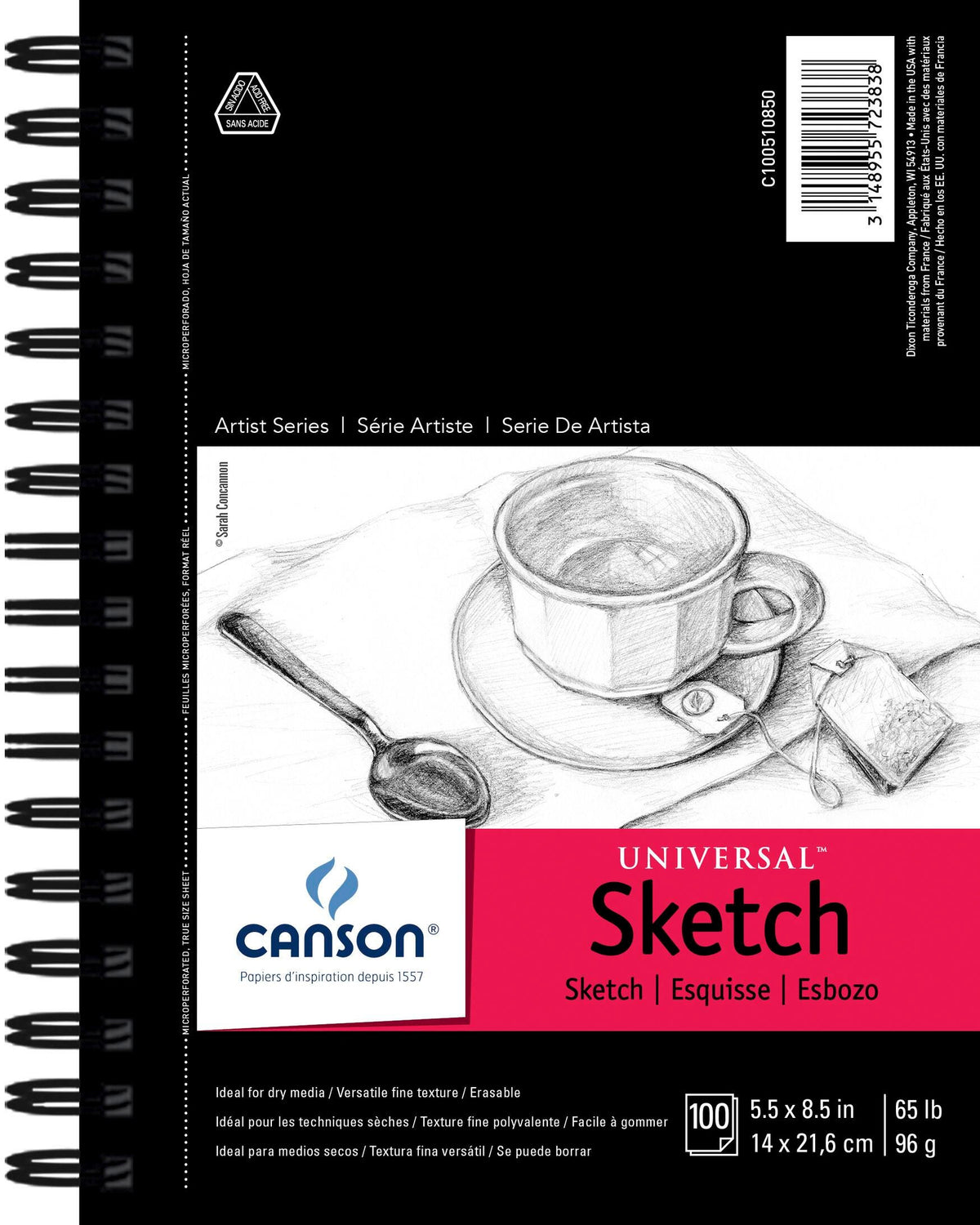 PAD SKETCH CANSON ARTIST 5.5X8.5 IN 65 LB 100 SHTS