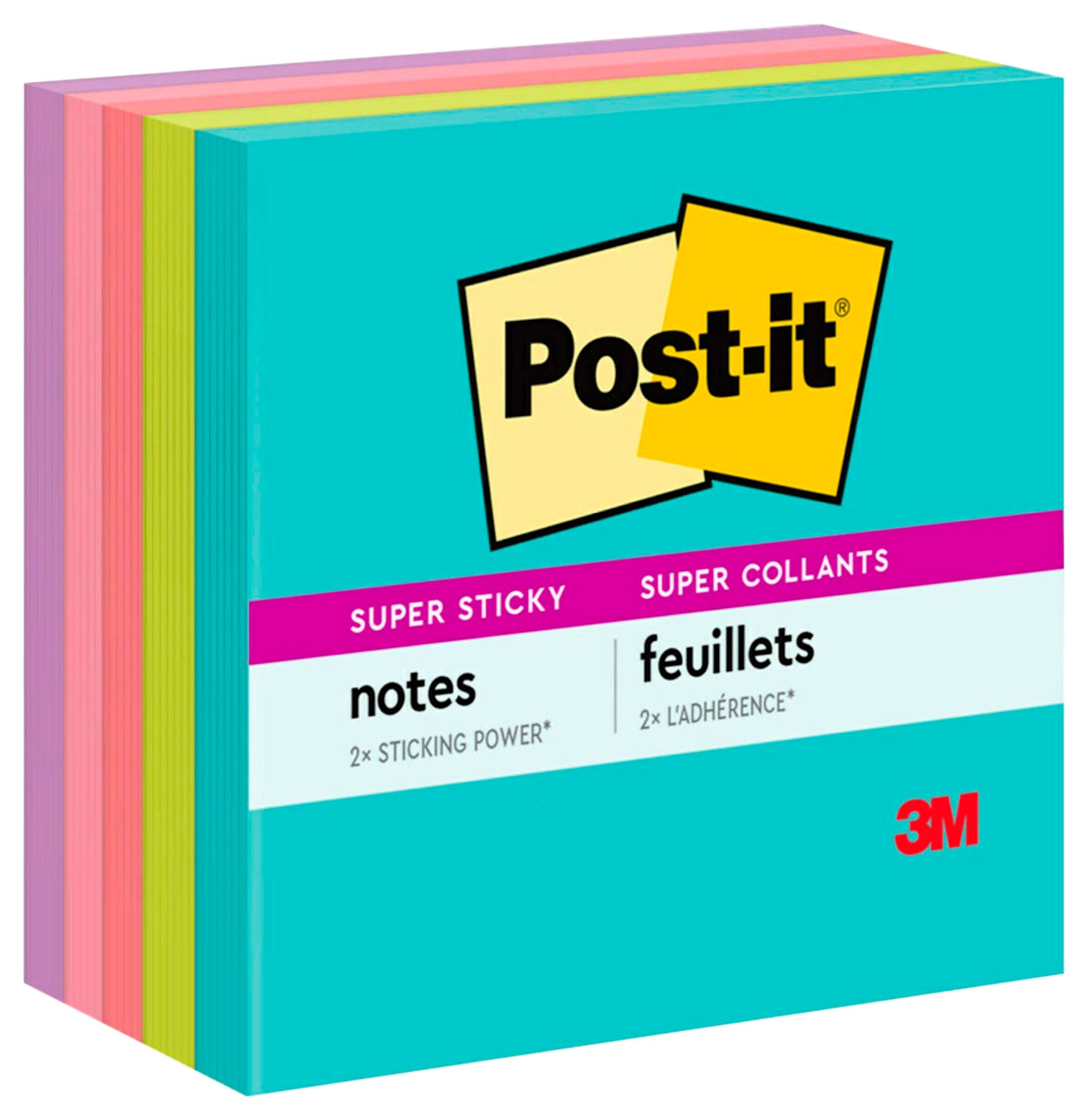 NOTES POST-IT SUPER STICKY SUPERNOVA NEON 3X3 5 PADS 90 SHEETS/PAD