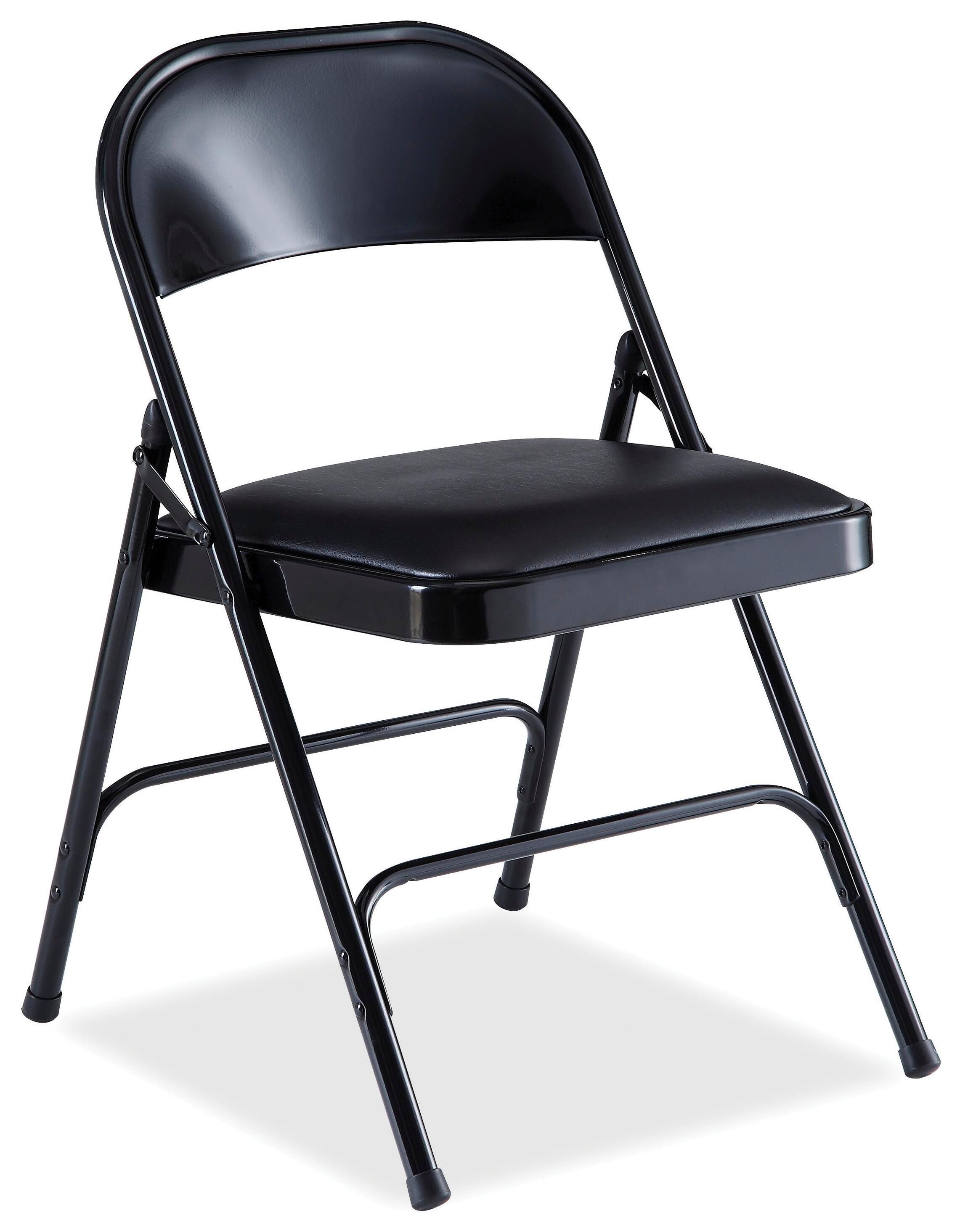 CHAIR - FOLDING - PADDED SEAT - BLK