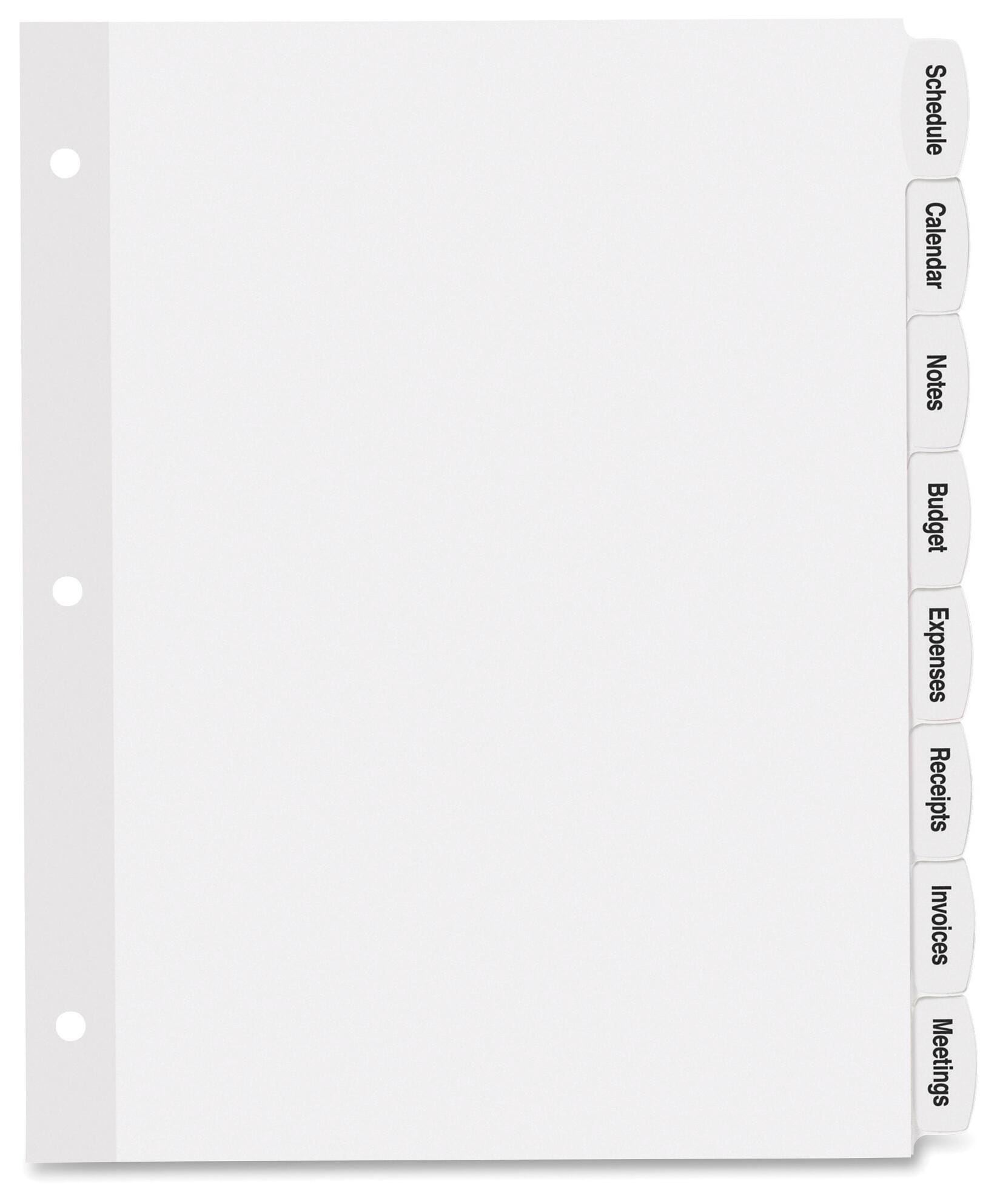 DIVIDERS TAB EZPEEL 8 TAB WHITE 20 SETS AVE14435