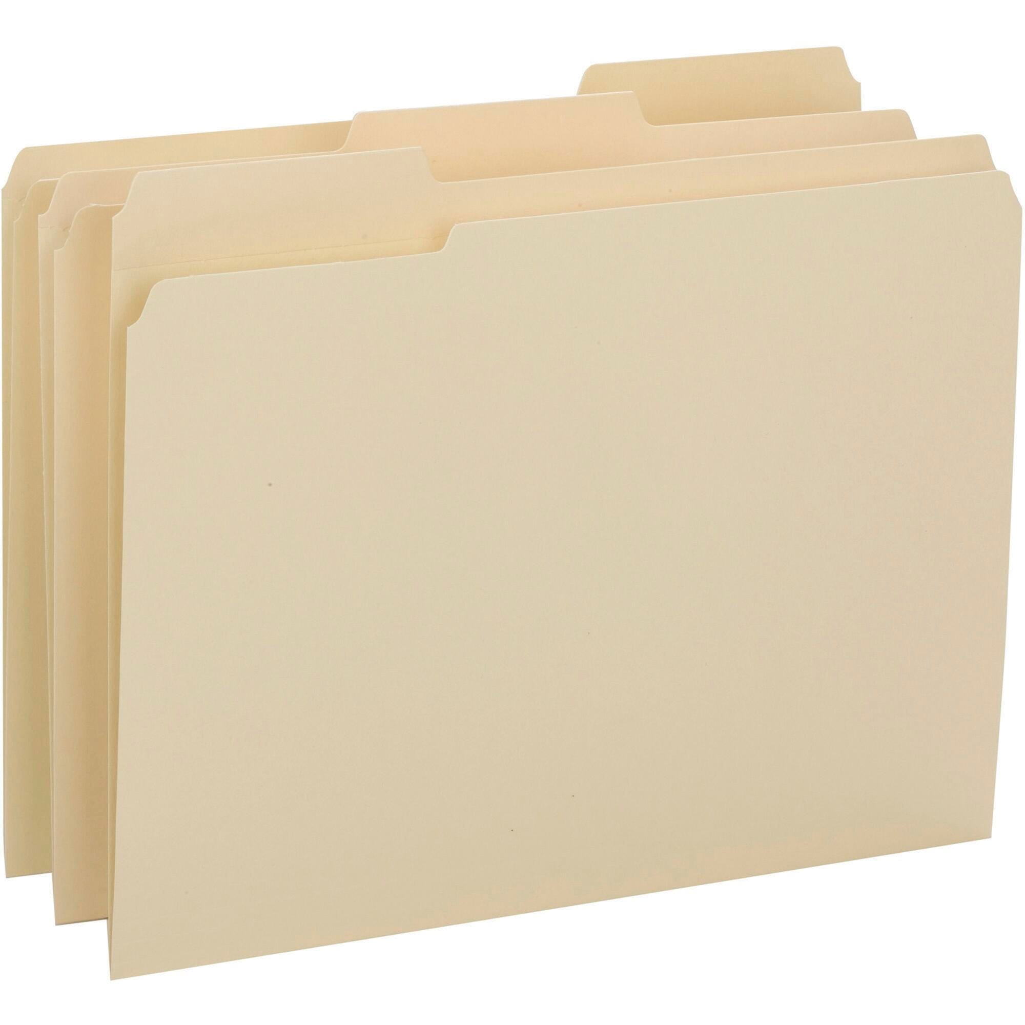 FILE FOLDER LETTER 1/3 CUT TAB MANILA PK OF 100 SMD10434