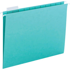FOLDER FILE HANGING LETTER 1/5 CUT AQUA PK OF 25 SMD64058