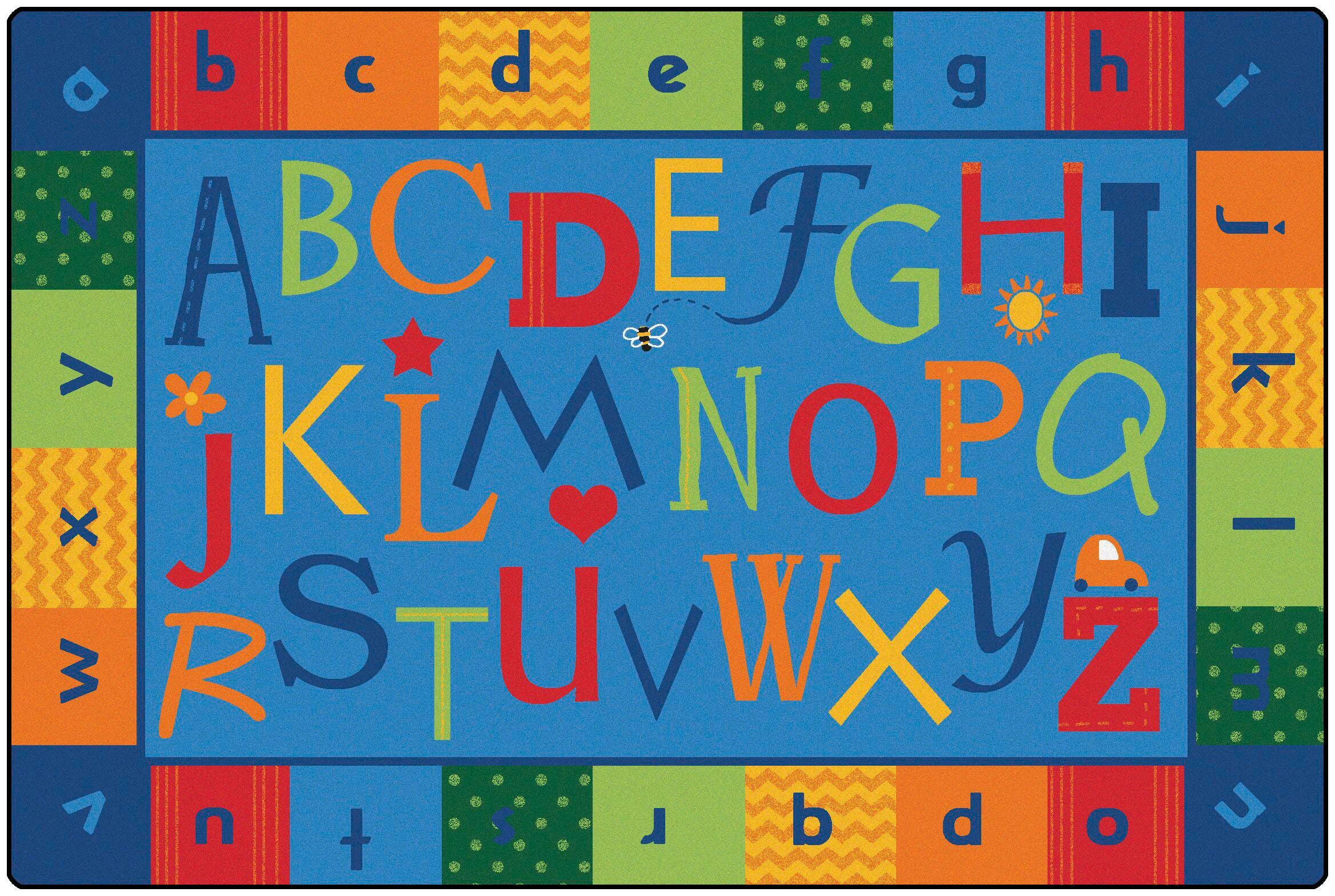CARPETS FOR KIDS - KIDSOFT ALPHABET AROUND LITERACY - 4 FT X 6 FT RECTANGLE