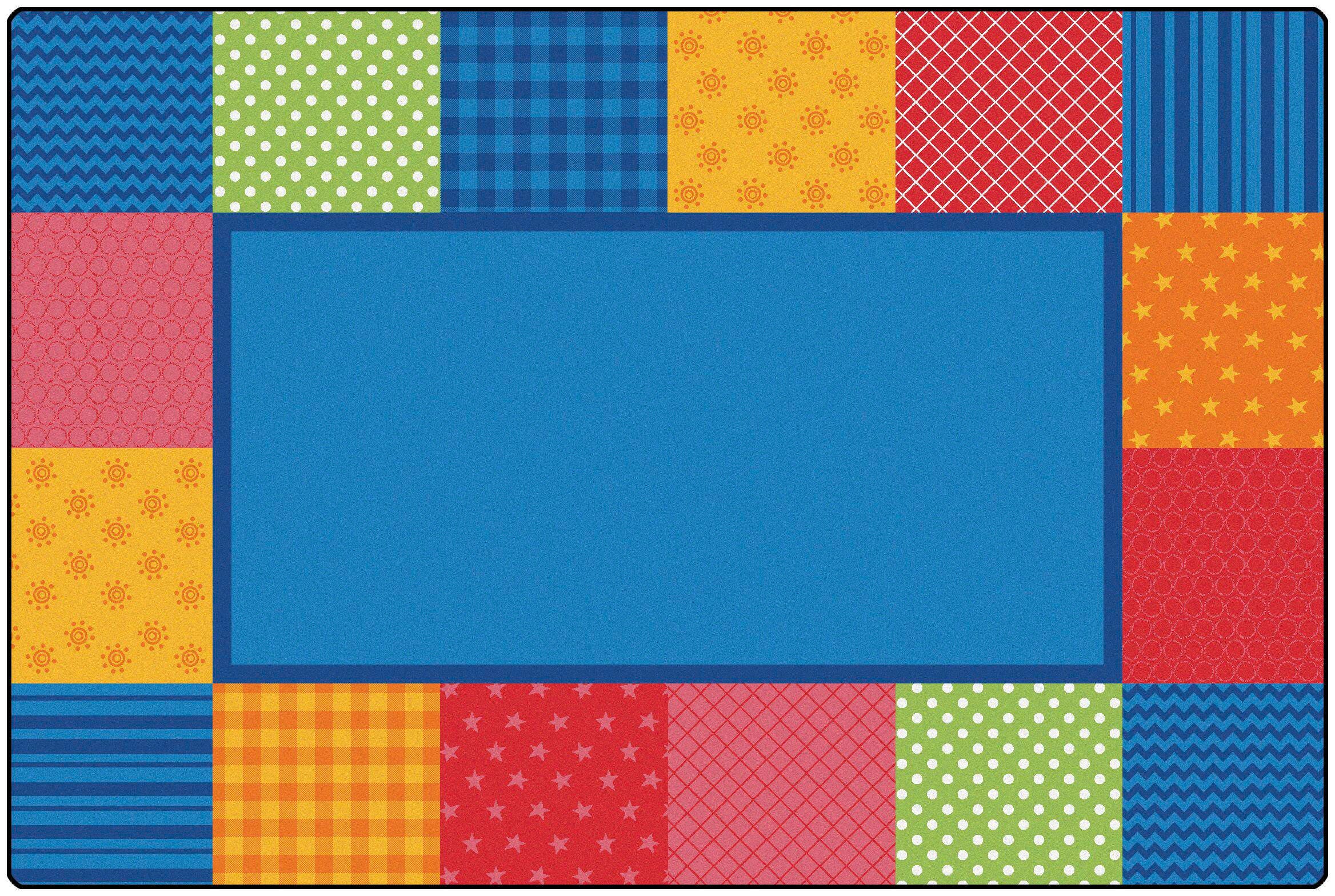 CARPETS FOR KIDS - KIDSOFT PATTERN BLOCKS - 4 FT X 6 FT RECTANGLE - PRIMARY