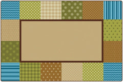 CARPETS FOR KIDS - KIDSOFT PATTERN BLOCKS - 4 FT X 6 FT RECTANGLE - NATURE