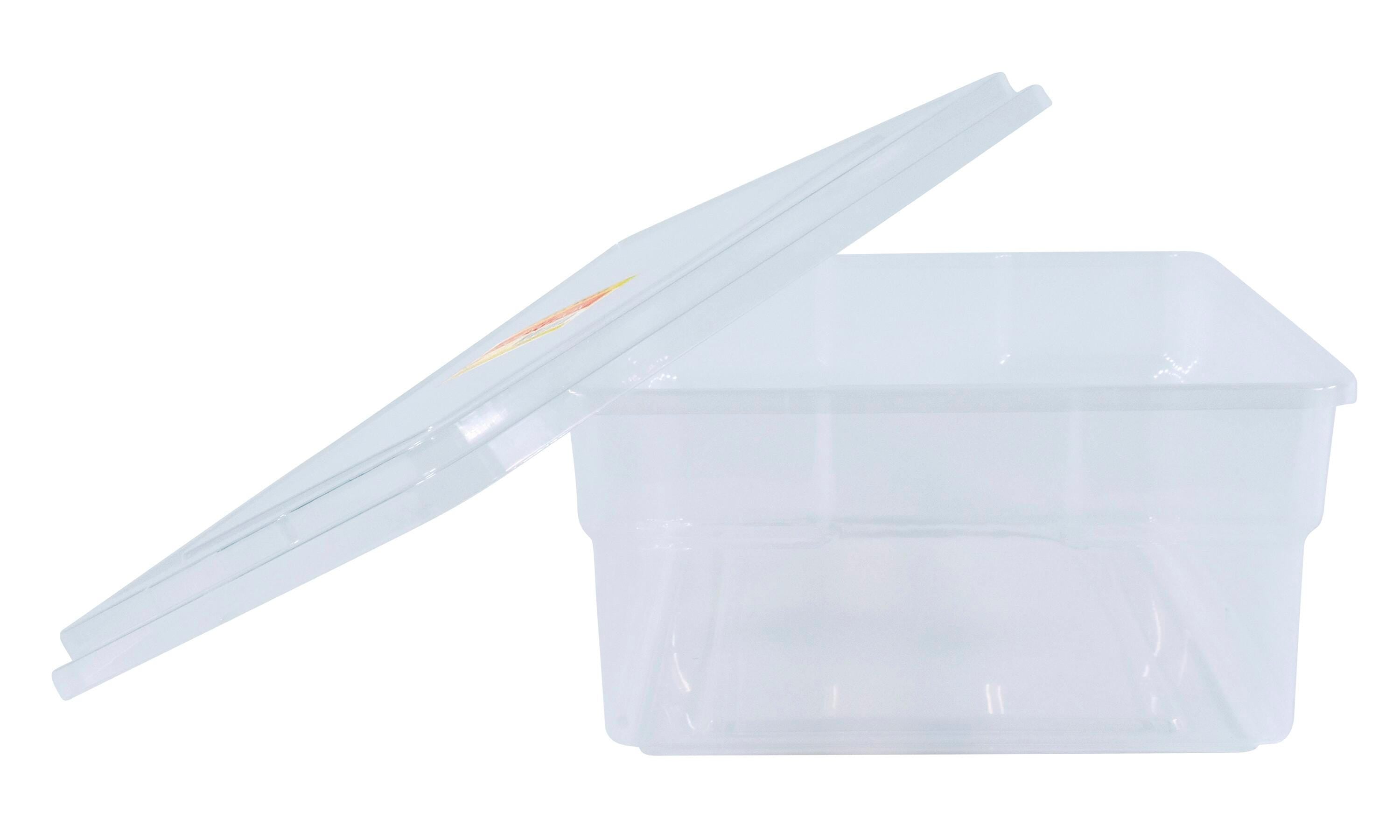 SCHOOL SMART MEDIUM STORAGE BIN WITH LID - 16 X 11 X 6 IN - TRANSLUCENT - KIT COMPONENT