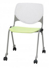 KFI - KOOL SERIES POLYPROPYLENE STACK CHAIR - PERFORATED BACK - CASTERS - 20-1/2 X 21-1/4 X 31 IN - SPECIFY SEAT COLOR