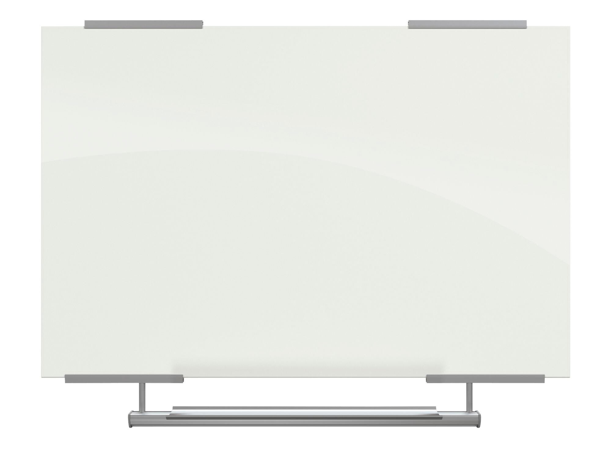 MARKERBOARD - MOORECO VISIONARY MAGNETIC GLASS MARKERBOARD WITH EXO TRAY SYSTEM - 3 X 4 FT - GLOSS WHITE