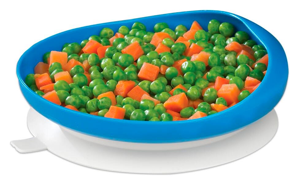 SCOOP PLATE WITH SUCTION CUP BASE