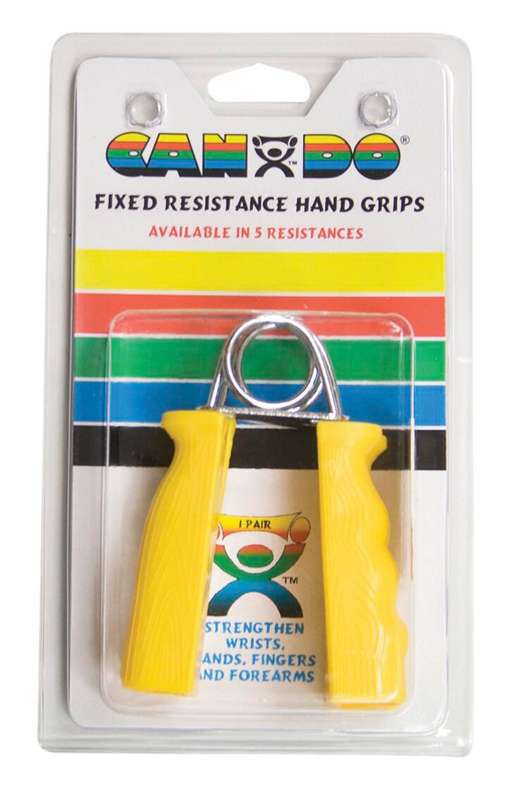 CANDO ERGONOMIC HAND GRIP- YELLOW- X-LIGHT - 3 LB - SET OF 2