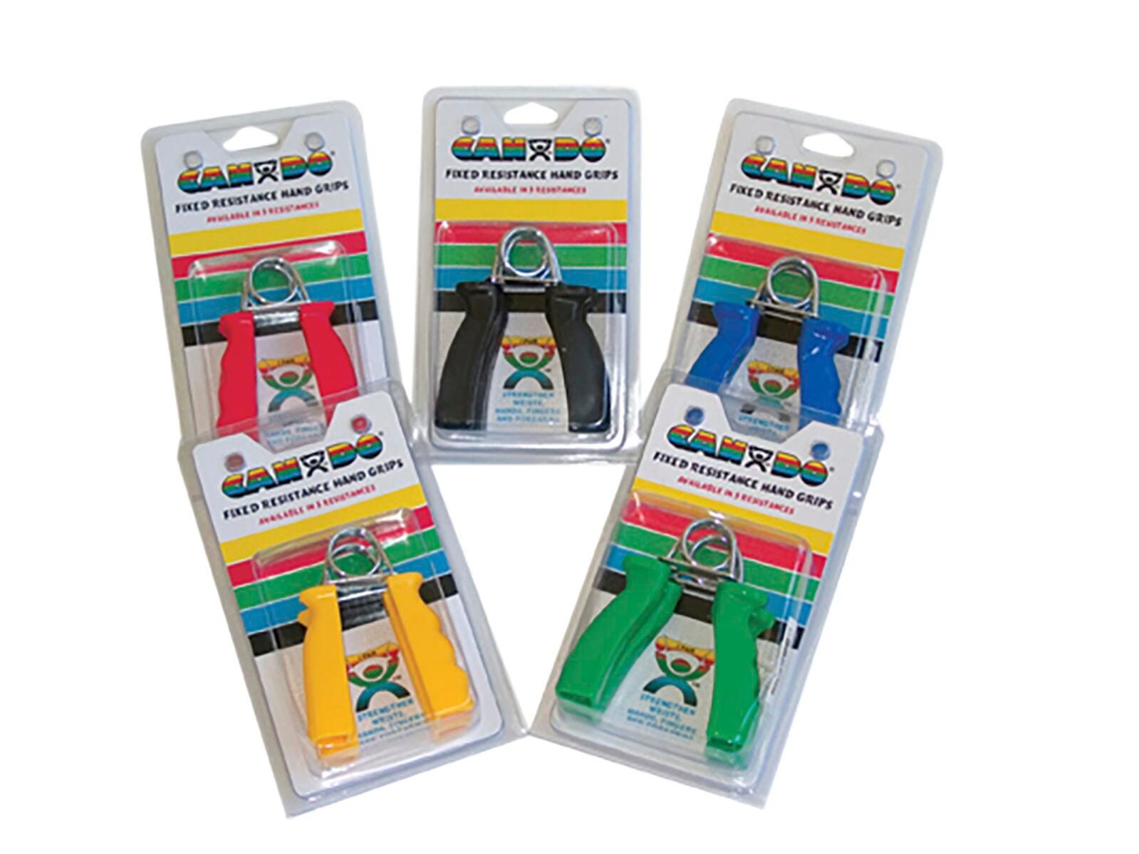 CANDO ERGONOMIC HAND GRIP- YELLOW- RED- GREEN- BLUE- BLACK - SET OF 10