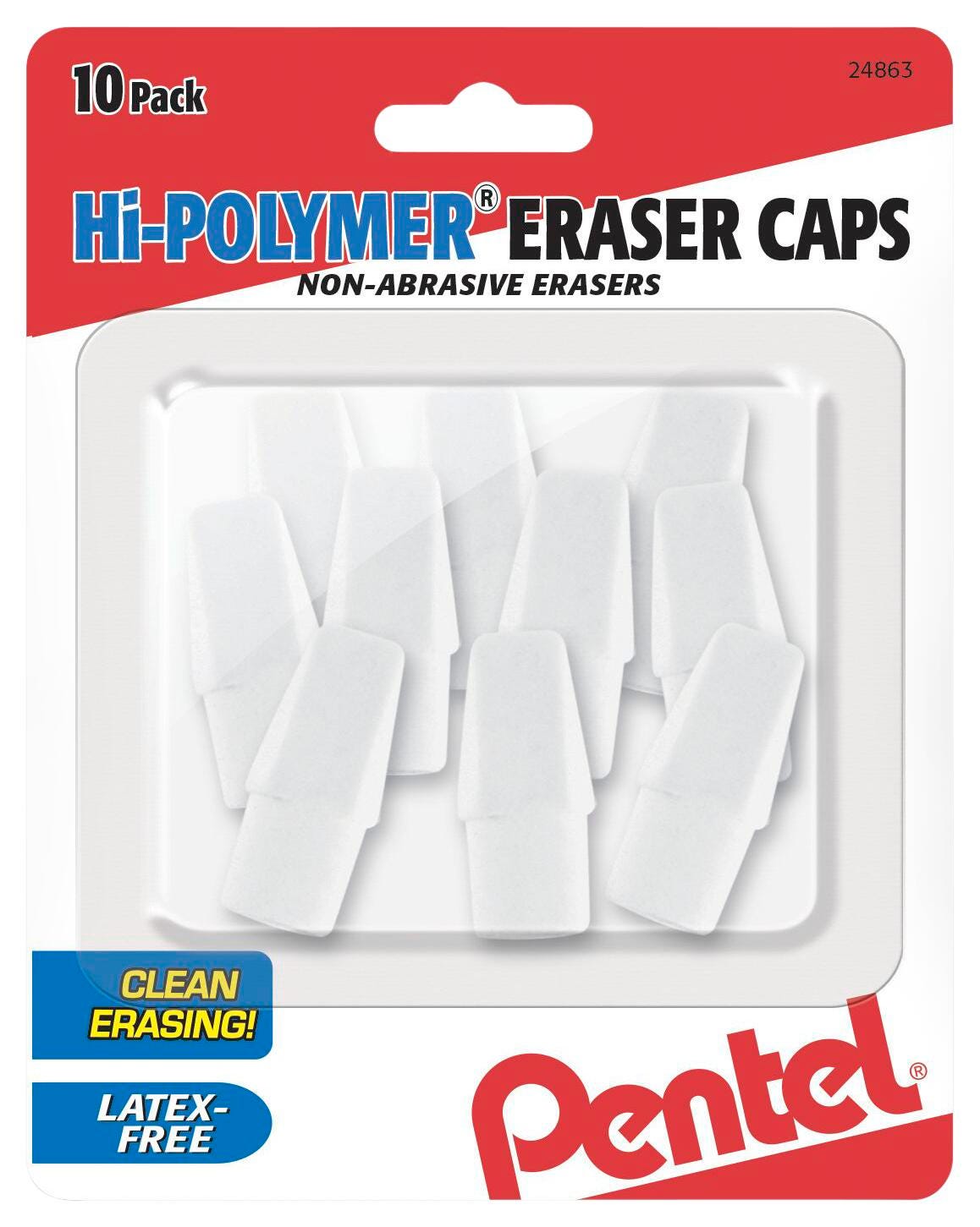 ERASER CAPS PENTEL WHITE PACK OF 10