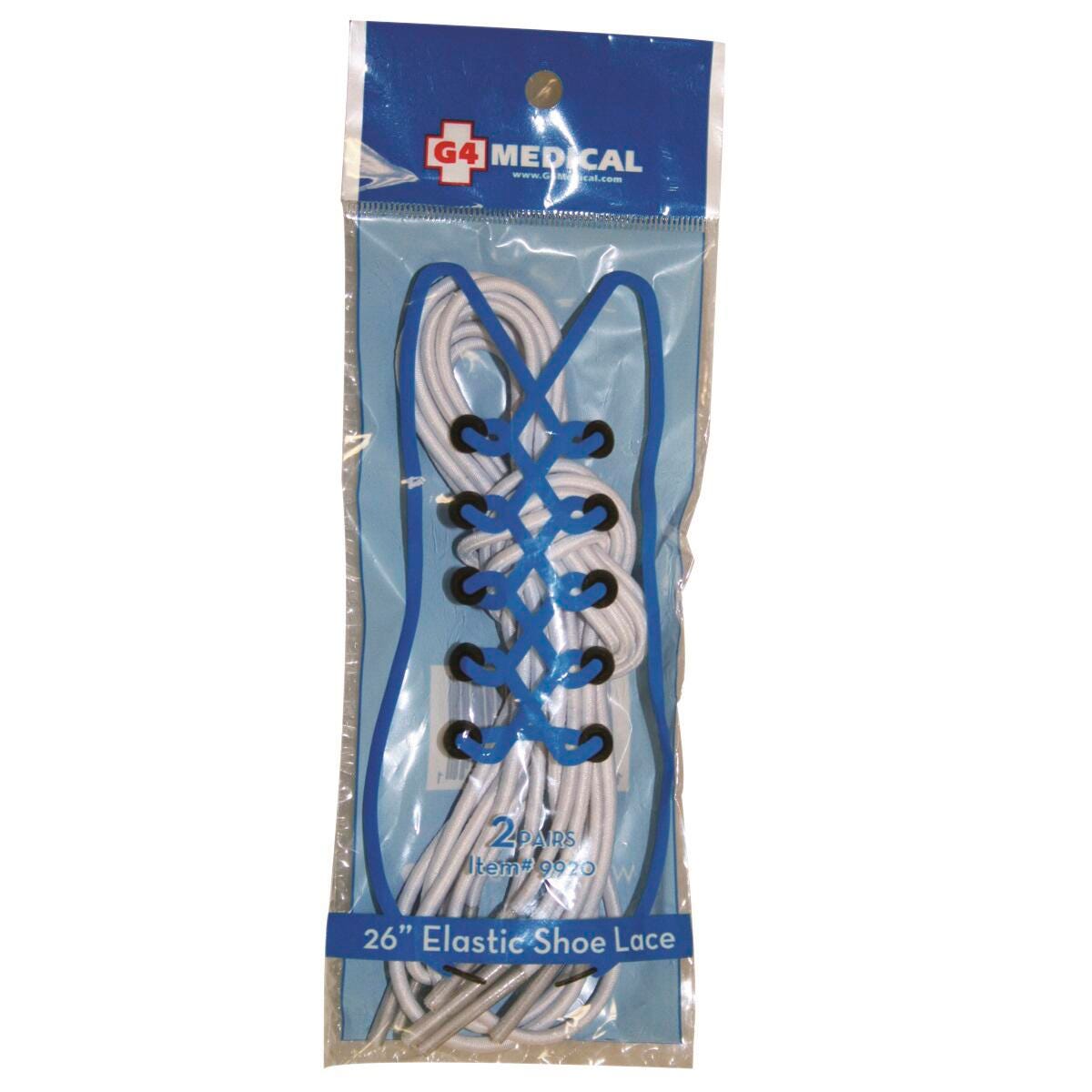 SHOE LACES ELASTIC WHITE PACK OF 4 EACH