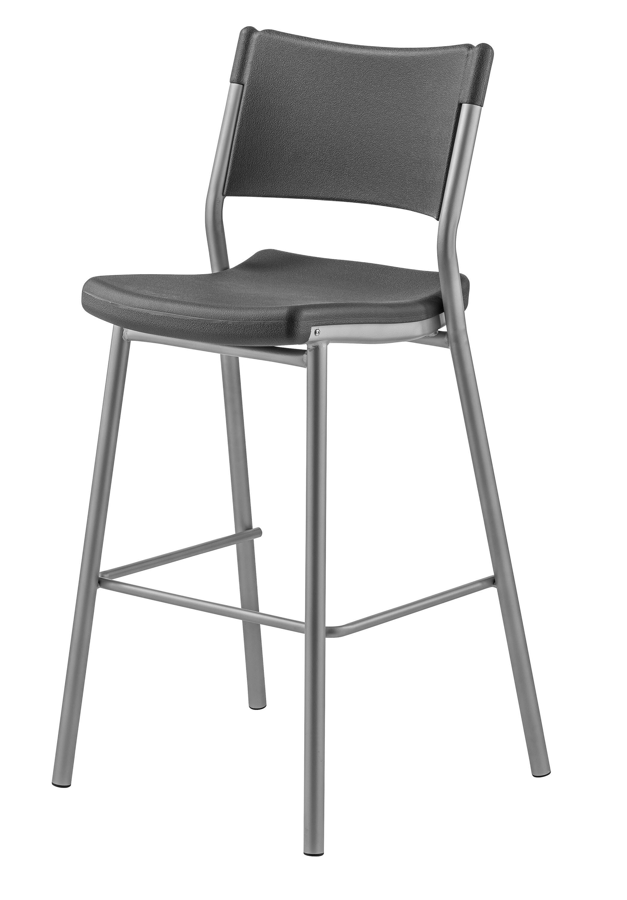 CAFE STOOL - NATIONAL PUBLIC SEATING - 30 IN PLASTIC SEAT STOOL W/BACKREST