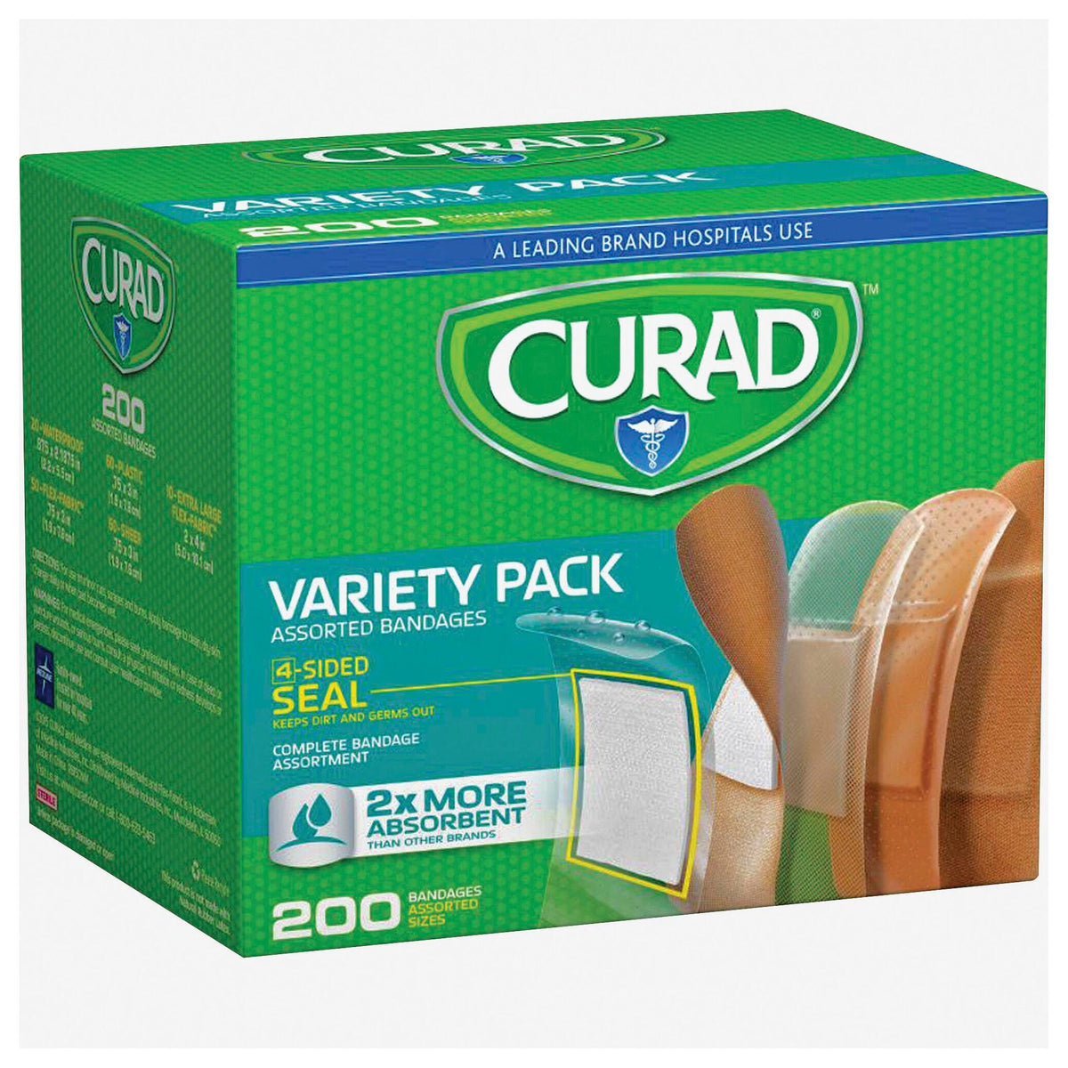 BANDAGE ADHSVE ASSTD MIICUR0800RB PACK OF 200