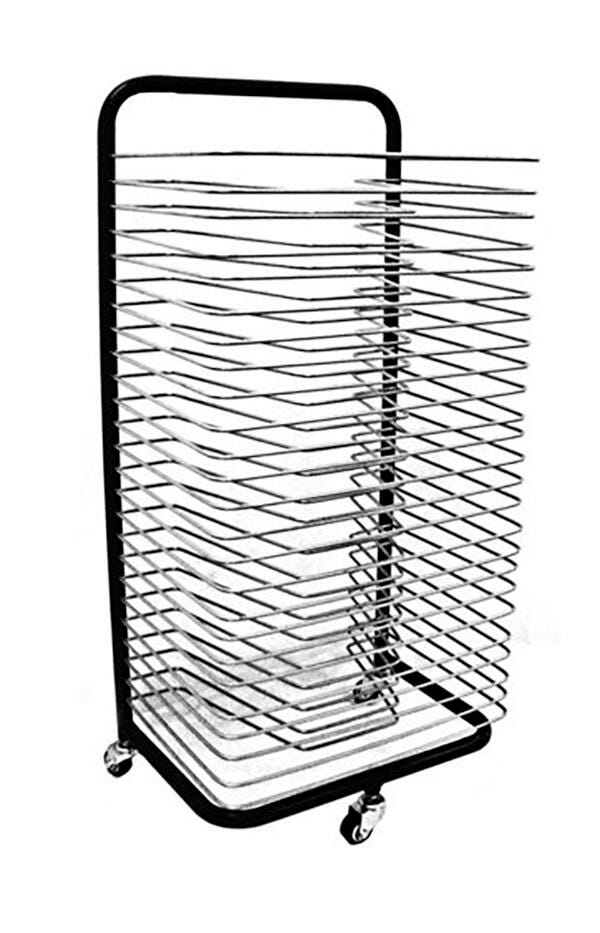 INOVART MOBILE ART DRYING RACK WITH FIXED SHELVES - 18 IN W X 12 IN D X 38 IN H