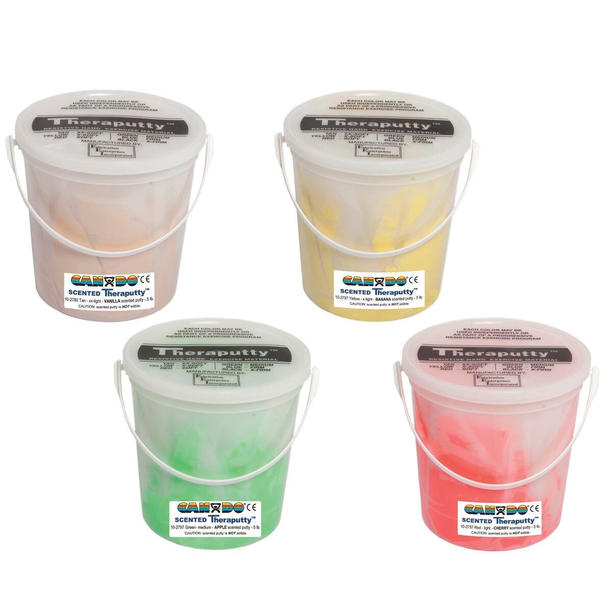 THERAPUTTY SCENTED EXERCISE PUTTY - 5 LB - VANILLA - CHERRY - BANANA - APPLE - SET OF 4