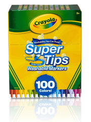 MARKERS WASH CRAYOLA SUPER TIPS ASST COLORS SET OF 100
