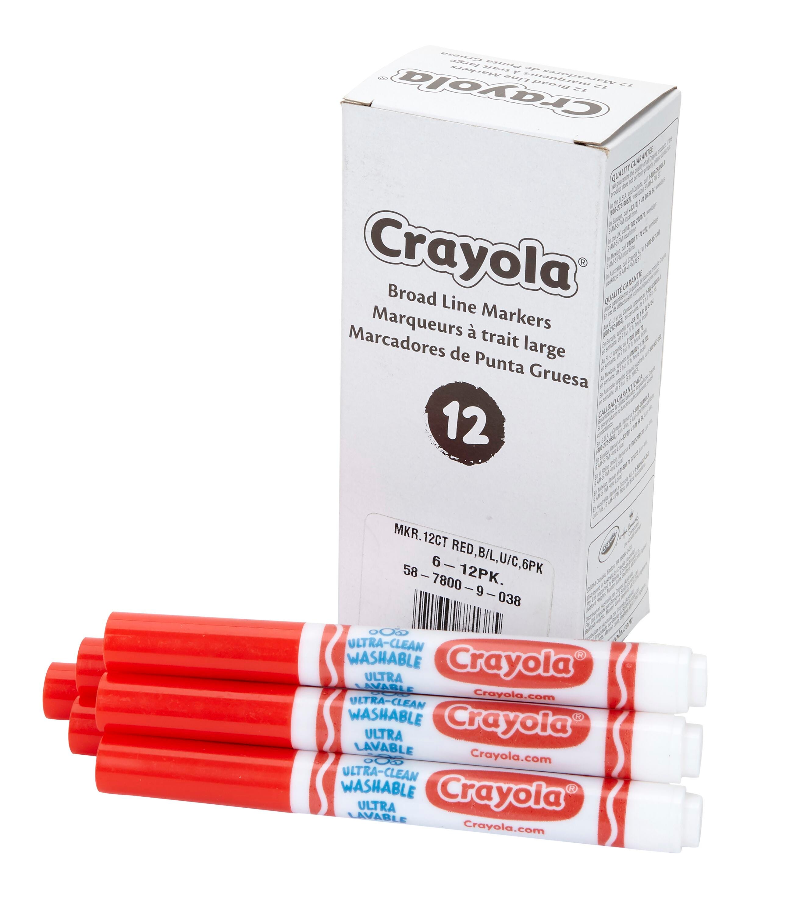 MARKERS ULTRA CLN WASH CRAYOLA BROAD LINE RED REFILL PACK OF 12