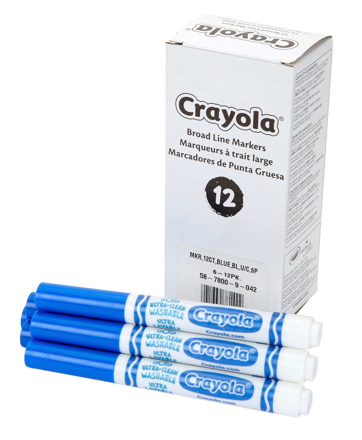 MARKERS ULTRA CLN WASH CRAYOLA BROAD LINE BLUE REFILL PACK OF 12