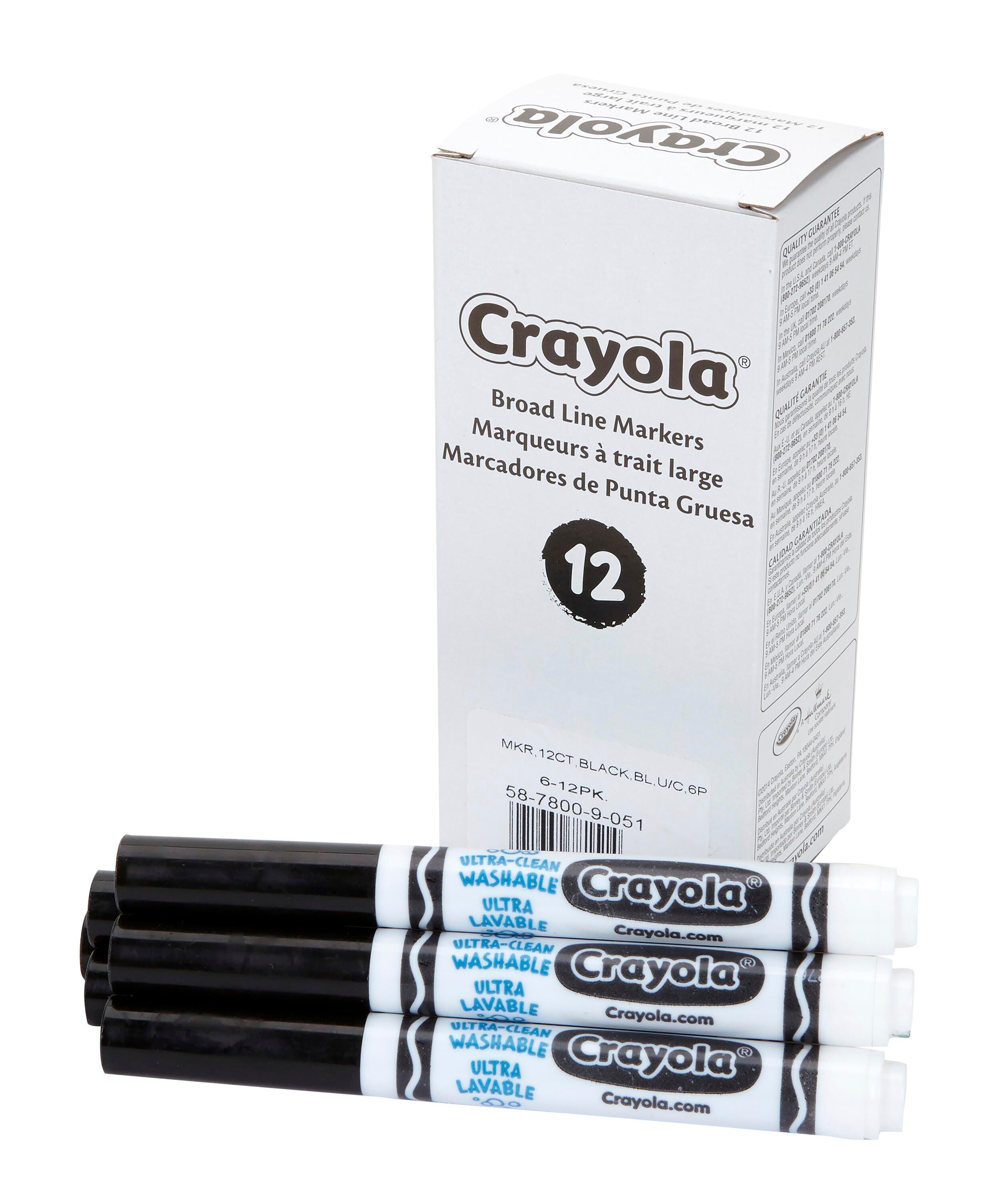 MARKERS ULTRA CLN WASH CRAYOLA BROAD LINE BLACK REFILL PACK OF 12