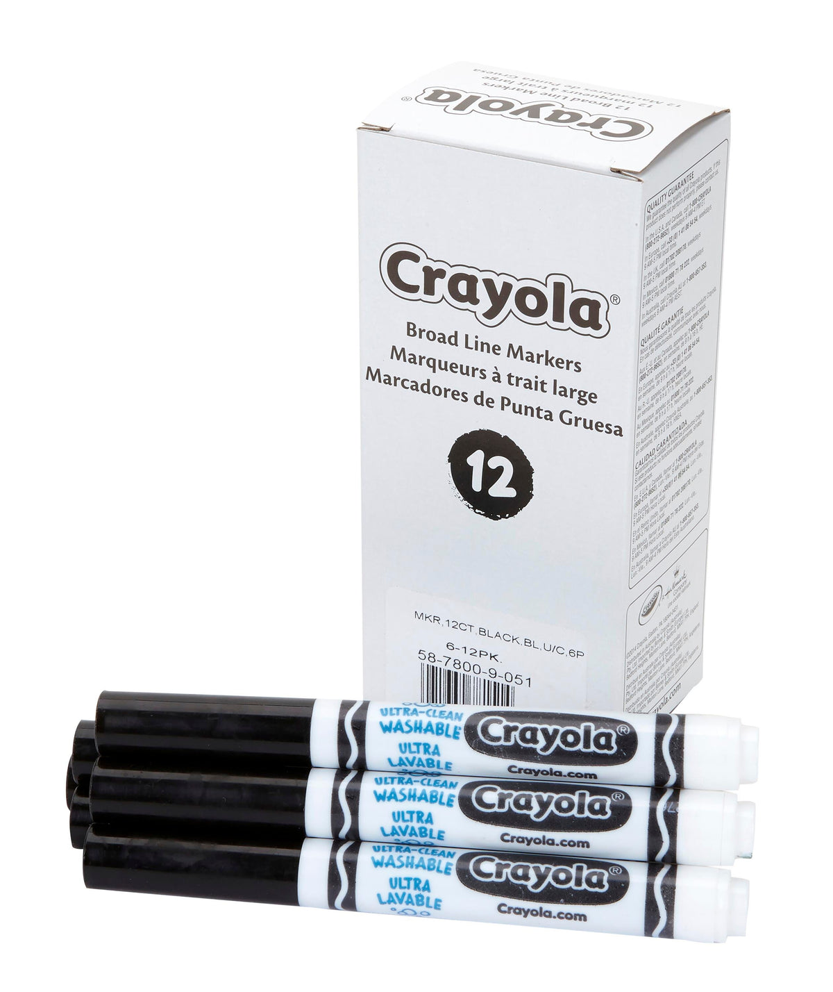 MARKERS ULTRA CLN WASH CRAYOLA BROAD LINE BLACK REFILL PACK OF 12