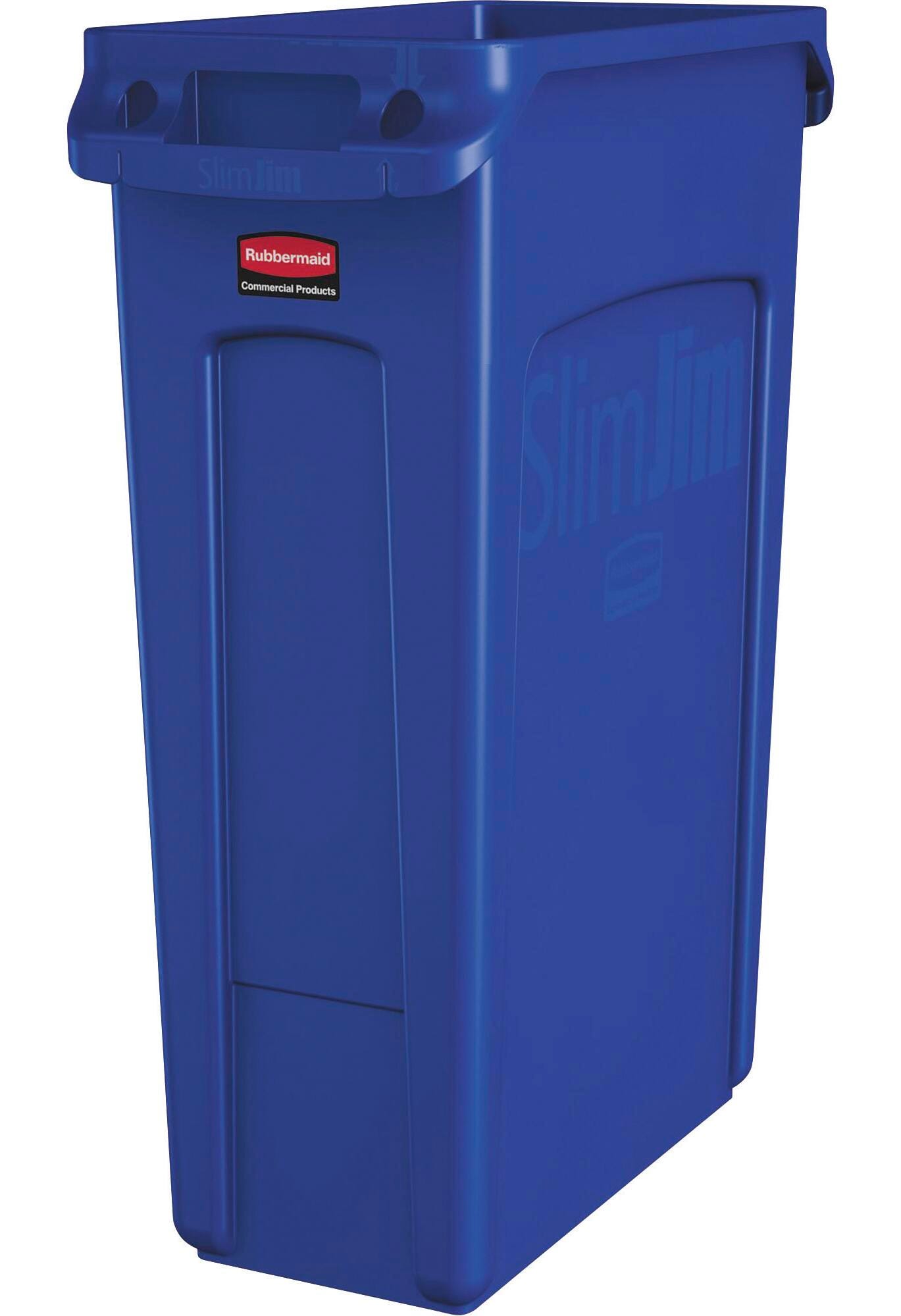 RECEPTACLE - SLIM JIM VENTED WASTE CONTAINER - 23 GALLON CAPACITY - BLUE COLOR - EACH