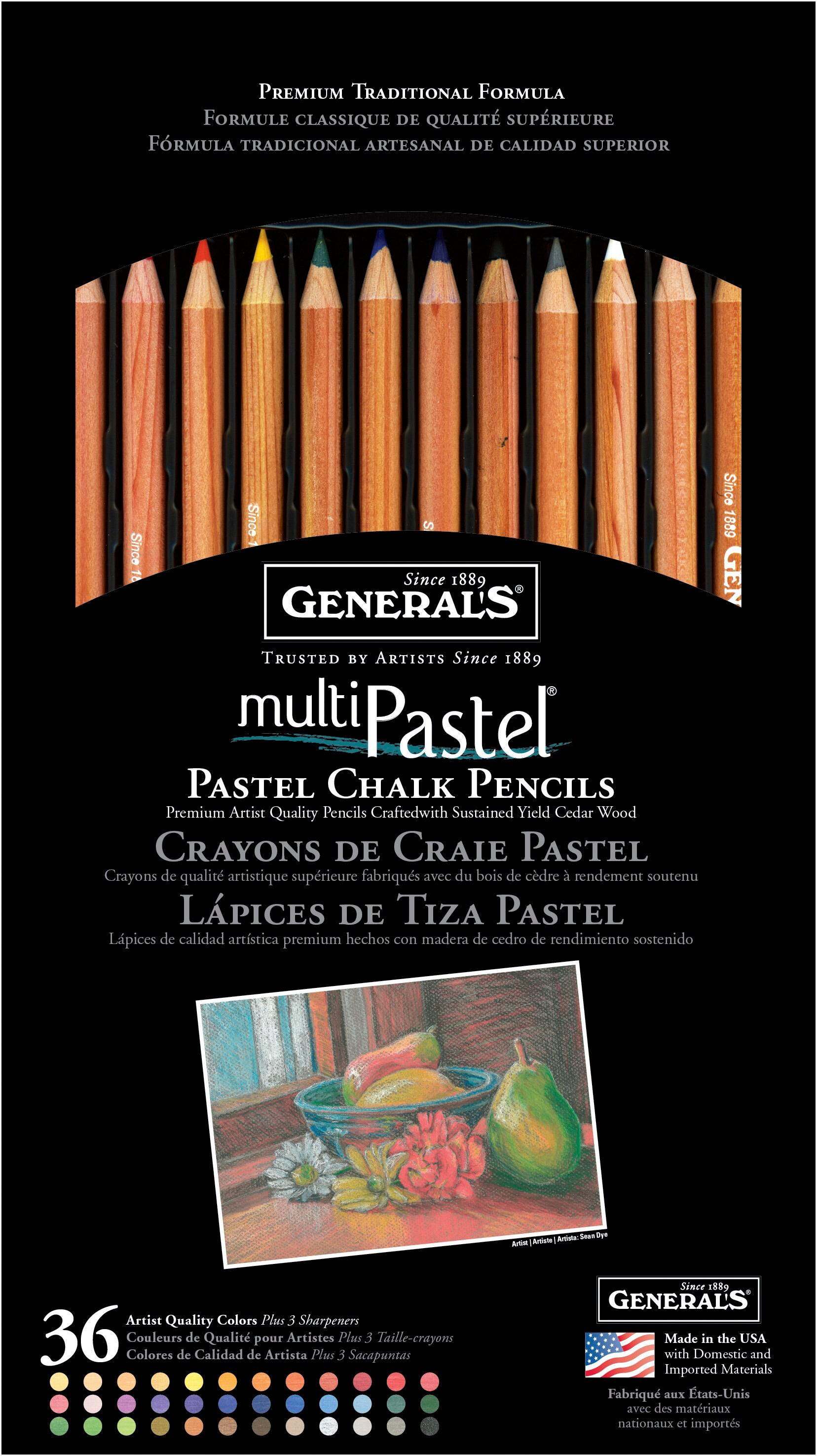 PENCIL CHALK PENCIL GENERALS MULTIPASTEL ASST COLOR SET OF 36