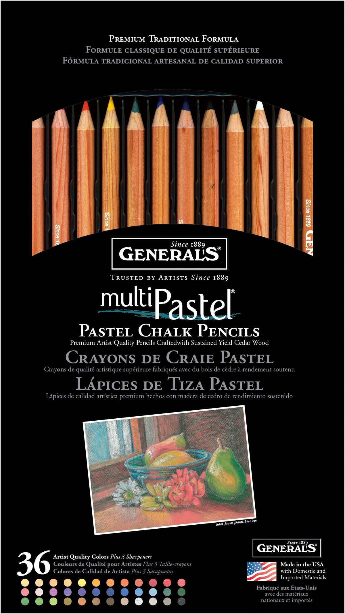 PENCIL CHALK PENCIL GENERALS MULTIPASTEL ASST COLOR SET OF 36
