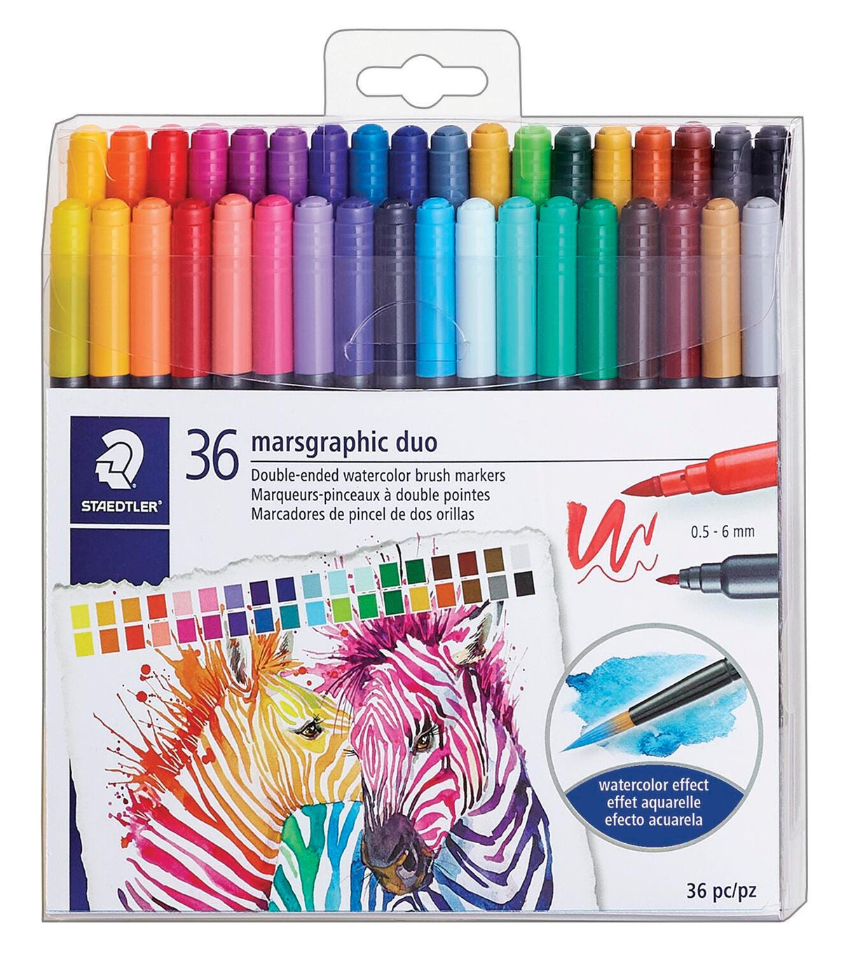 MARKERS WTRCLR STAEDTLER MARSGRAPHIC DUO ASST COLORS SET OF 36