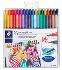 MARKERS WTRCLR STAEDTLER MARSGRAPHIC DUO ASST COLORS SET OF 36