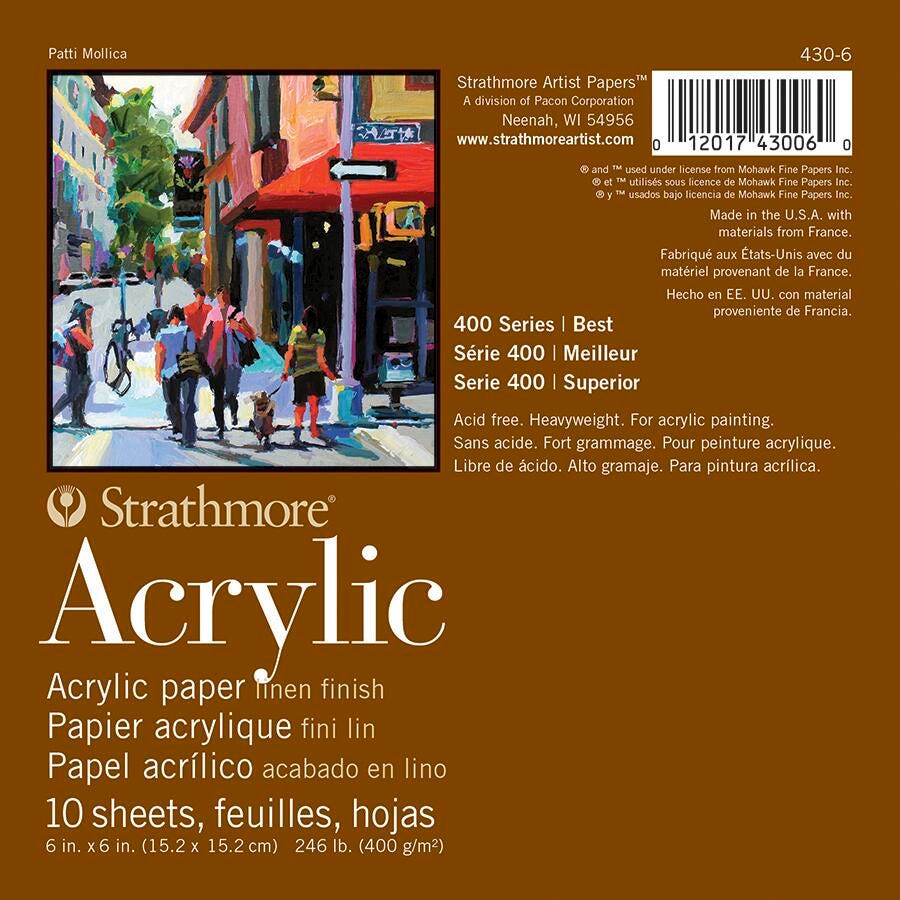 PAPER PAD ACRYLIC 400 SERIES 6X6 IN 246 LB 10 SHTS