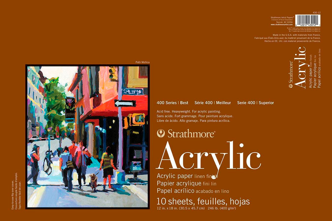 PAPER PAD ACRYLIC 400 SERIES 12X18 IN 246 LB 10 SHTS