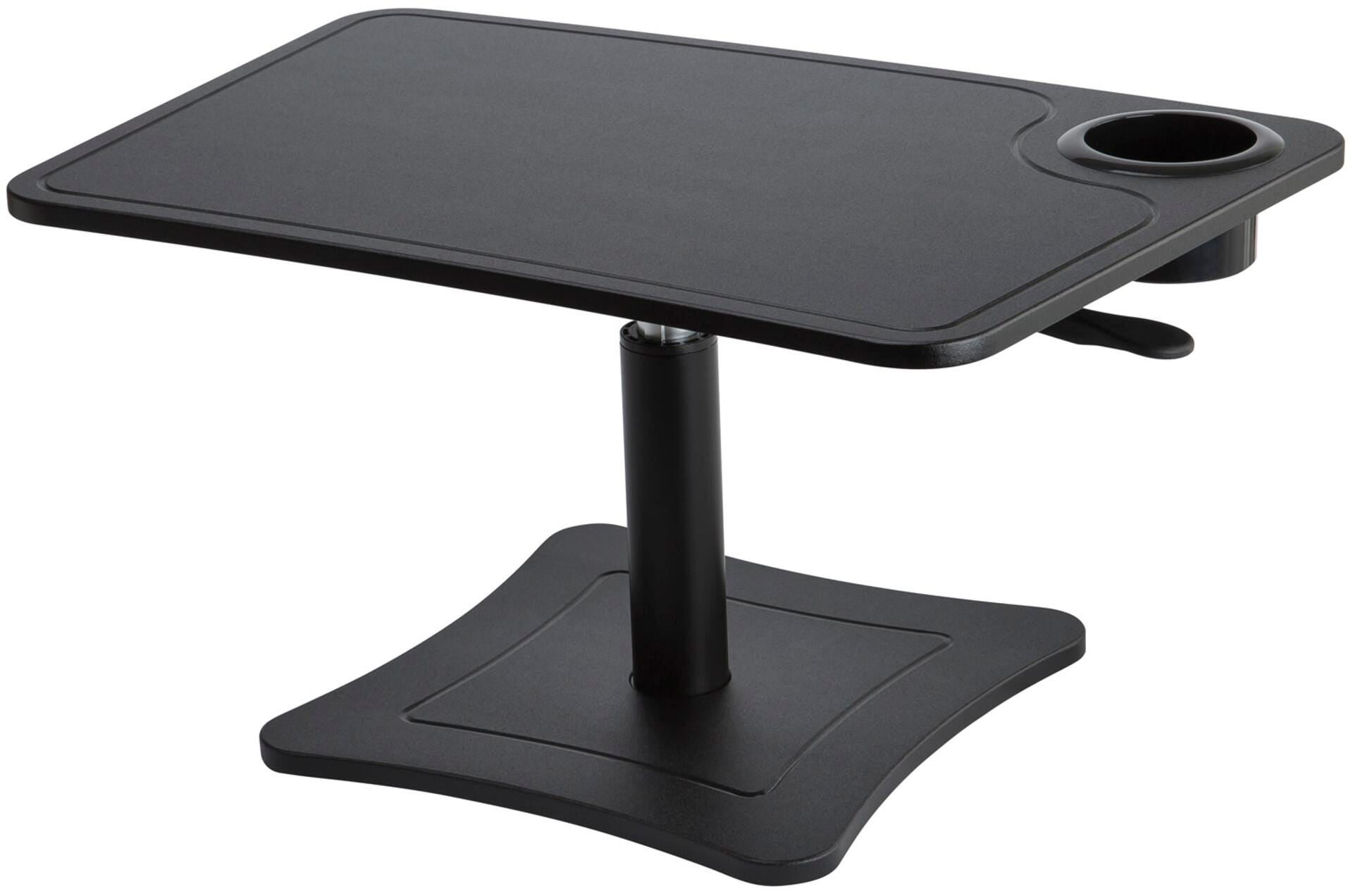 HIGH RISE HEIGHT ADJUSTABLE LAPTOP STAND W/STORAGE CUP - BLACK